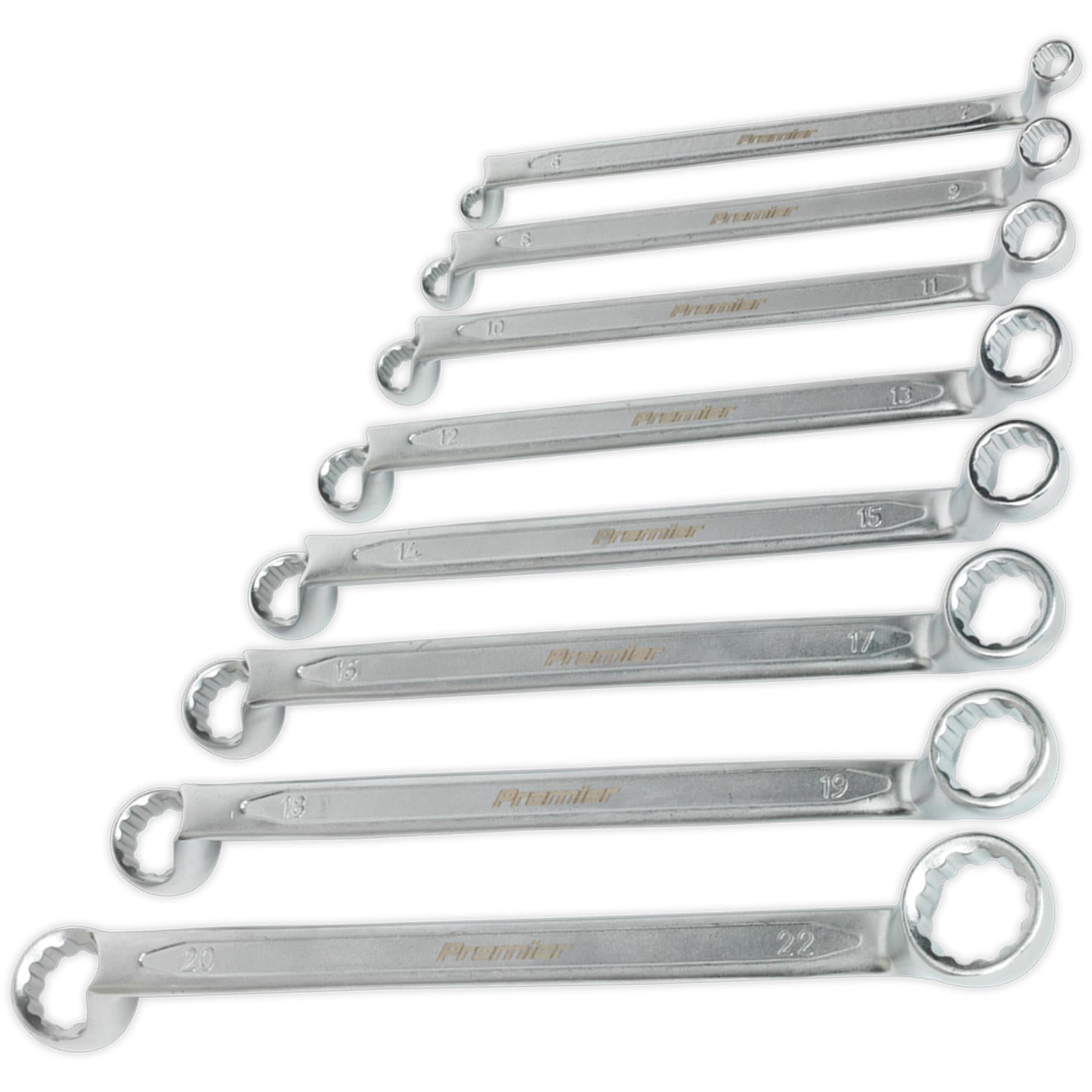 Sealey Offset Double End Ring Spanner Set 8pc Metric