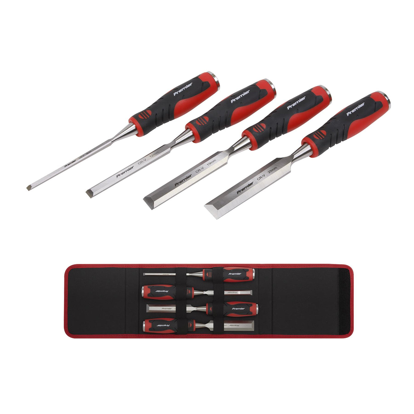 Sealey Hammer-Thru Wood Chisel 4pc Set
