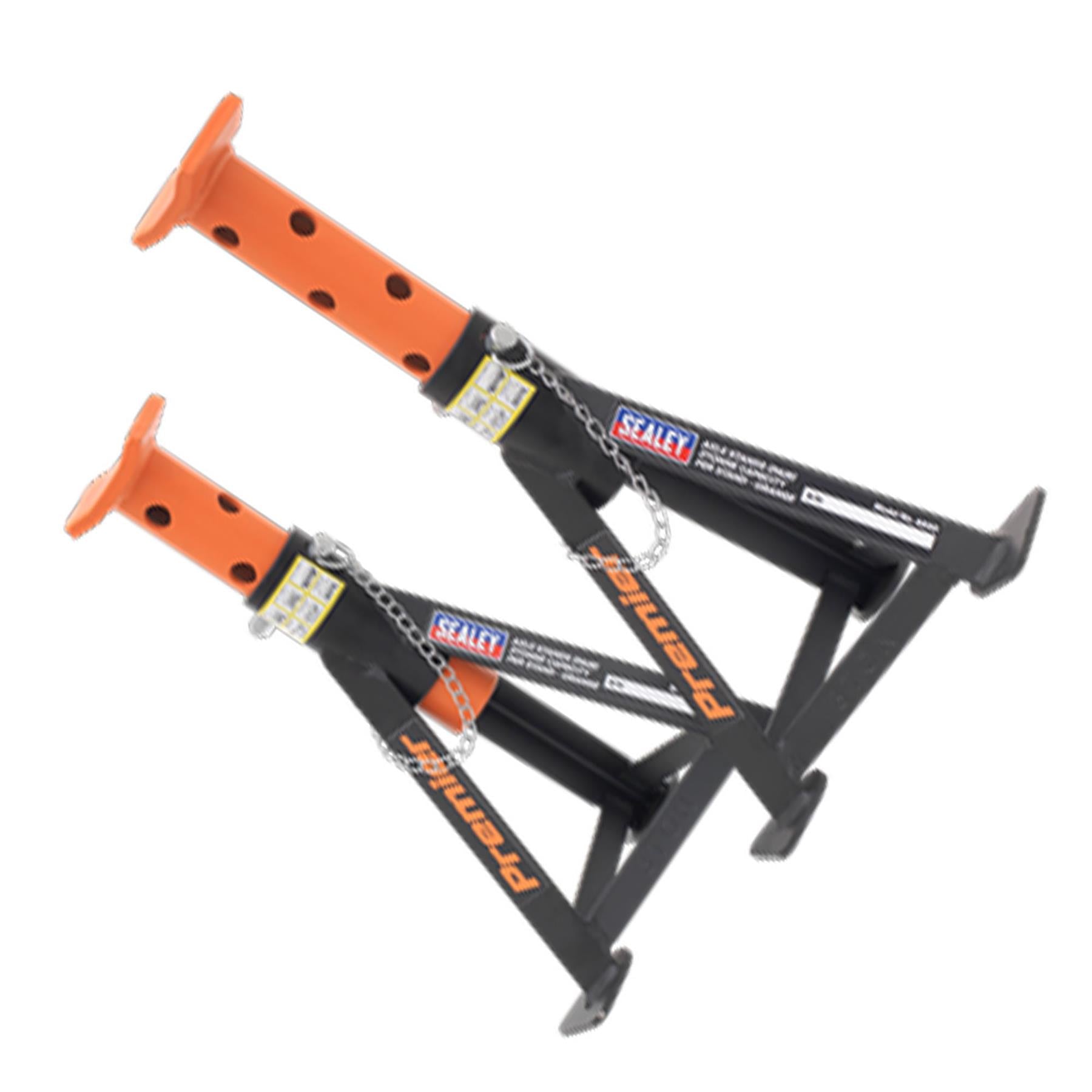 Sealey Axle Stands (Pair) 3tonne Capacity per Stand Orange
