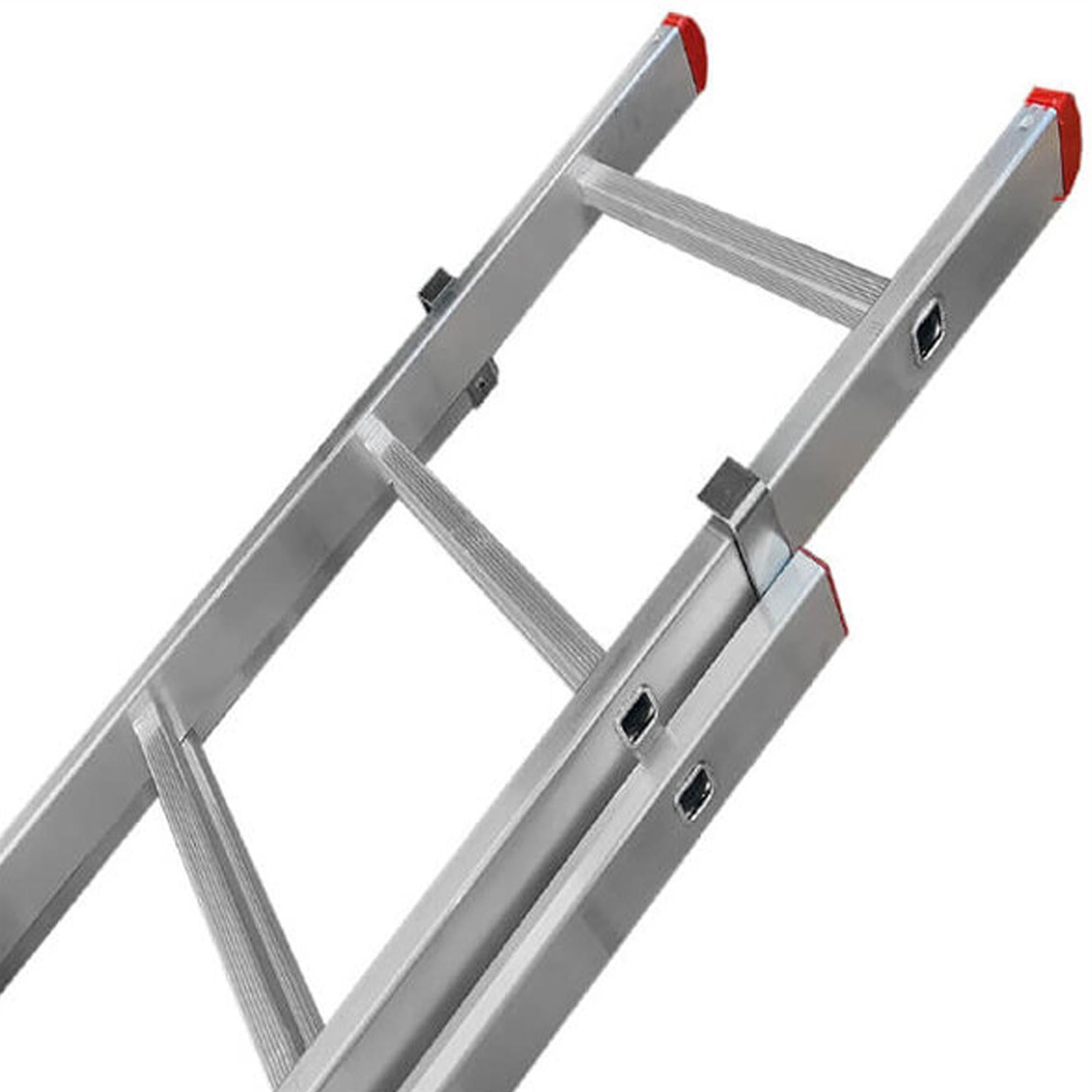 Dapetz 13 Rung Aluminium Extension Ladder 3.5m For Home, Double Section, 150 Kg