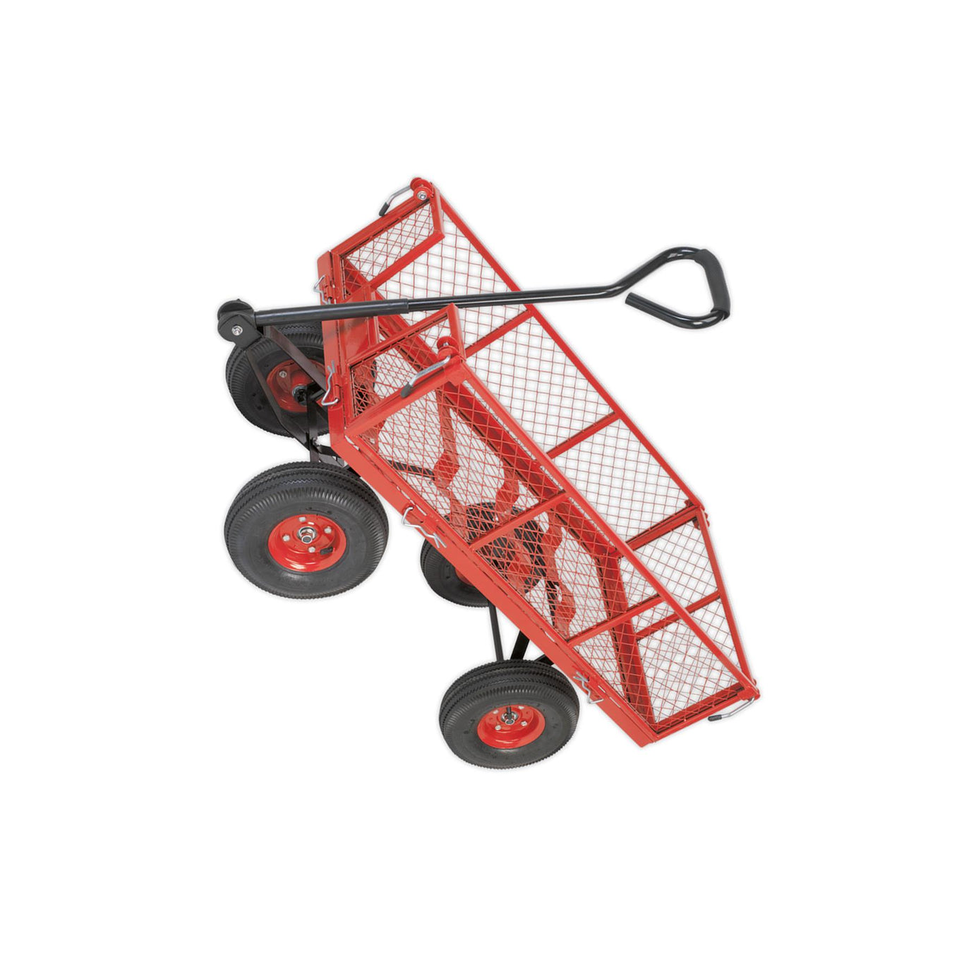Sealey Platform Truck with Removable Sides Pneumatic Tyres 200kg