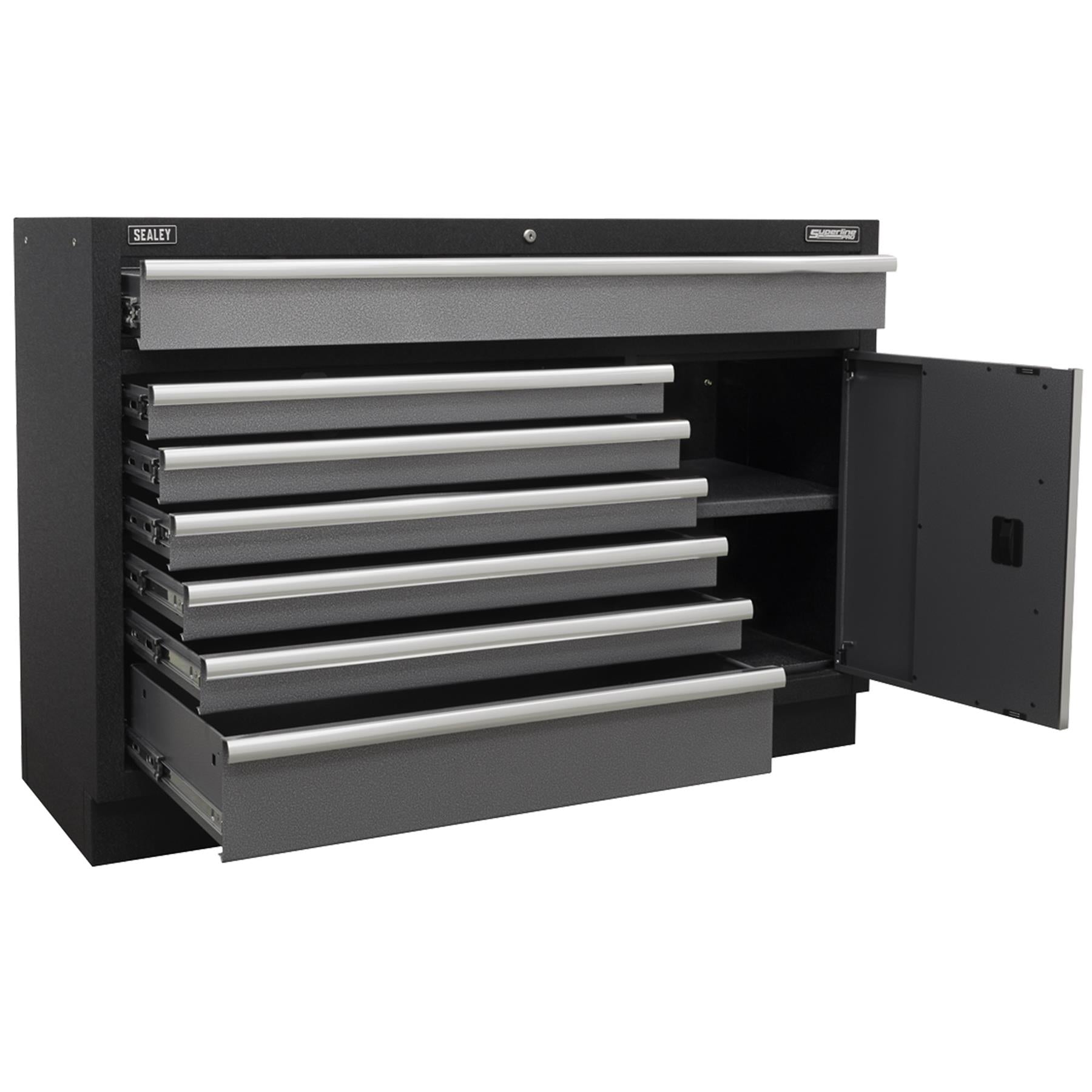 Sealey Modular 7 Drawer Floor Cabinet  Aluminium drawer pulls 1360mm