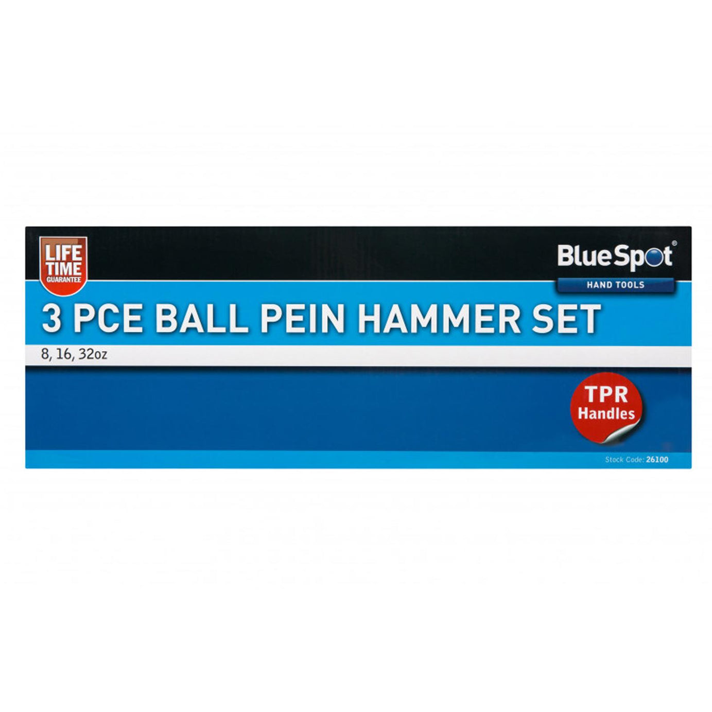 Bluespot 3pce Ball Pein Hammer Set 8oz 16oz 32oz Trp Handle Lifetime Warranty
