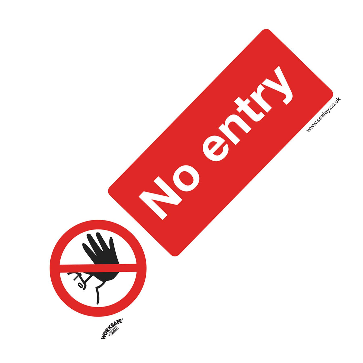 Safety Sign - No Entry - Rigid Plastic - Pack of 10. Sealey