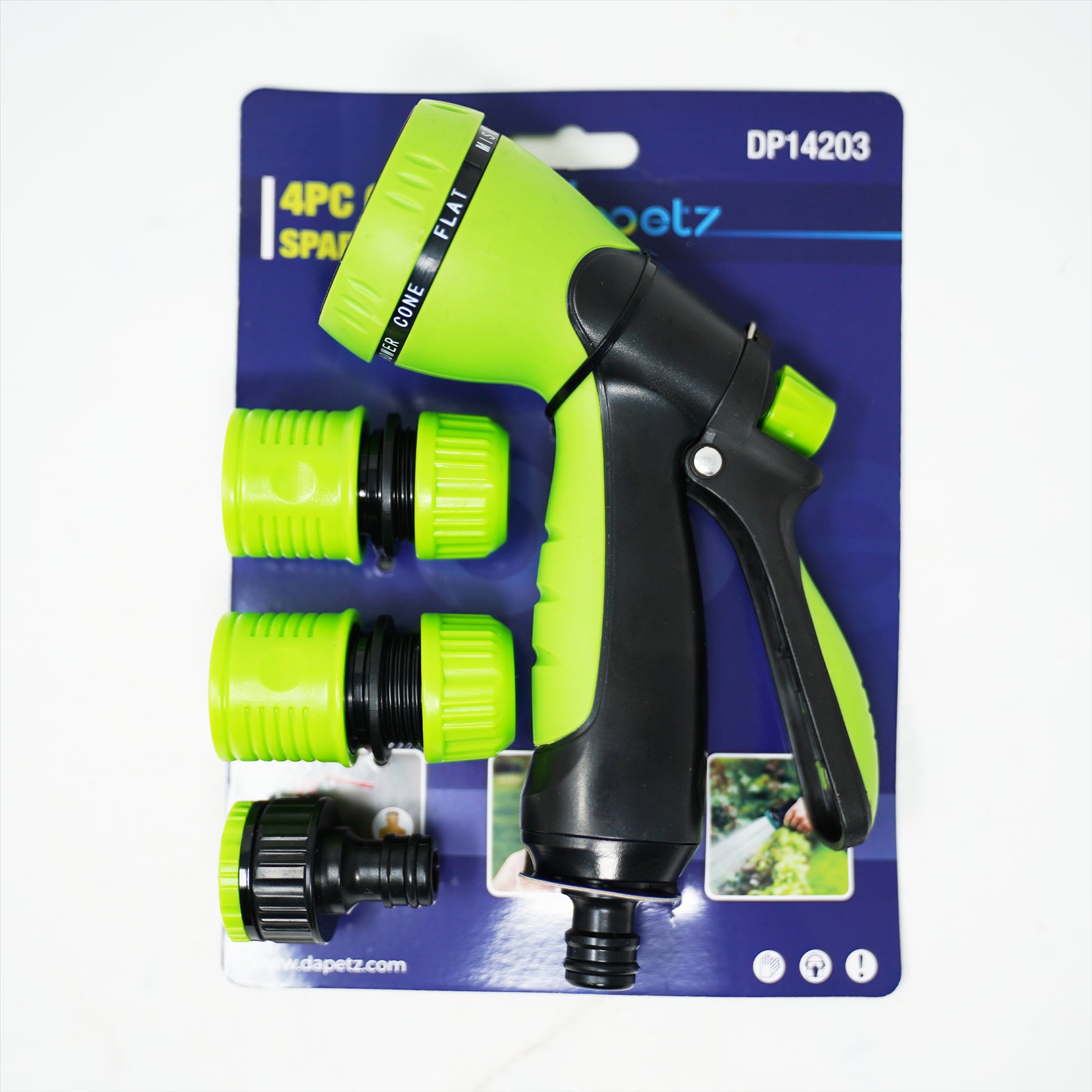 Garden Hose Spray Gun Set Adjustable Nozzle Sprinkler Outdoor 4PCS