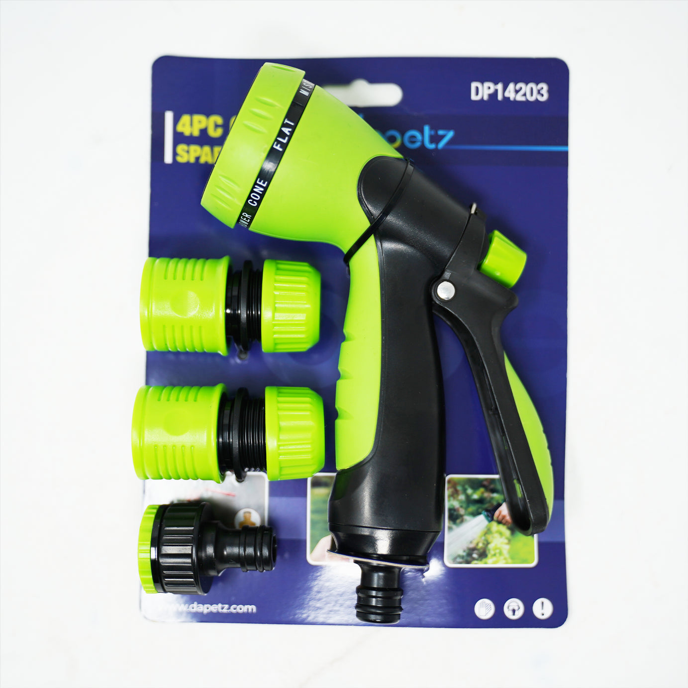 Garden Hose Spray Gun Set Adjustable Nozzle Sprinkler Outdoor 4PCS