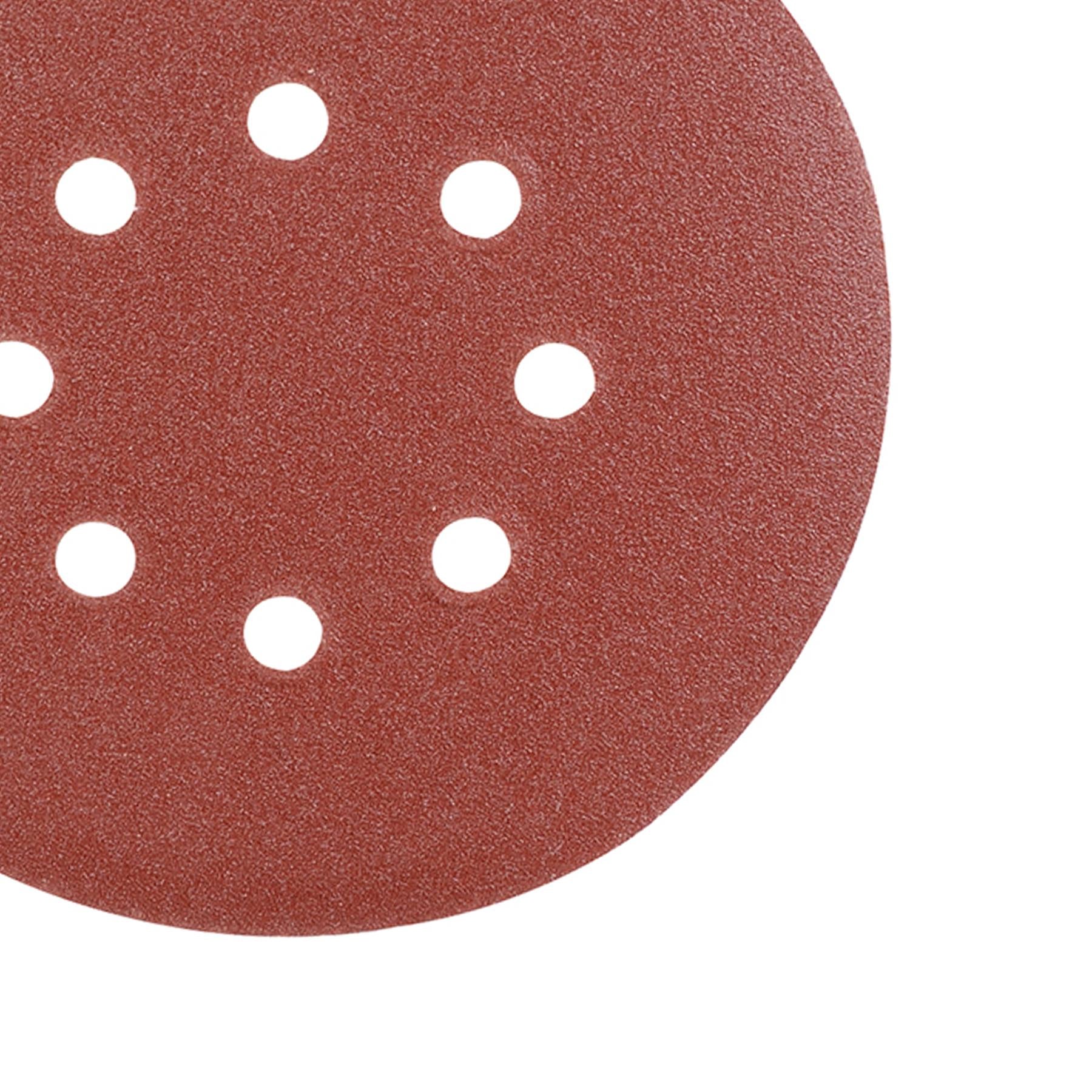 Punched Sanding Discs 150mm 10Pk Grit 120 Hook & Loop Aluminium Oxide New