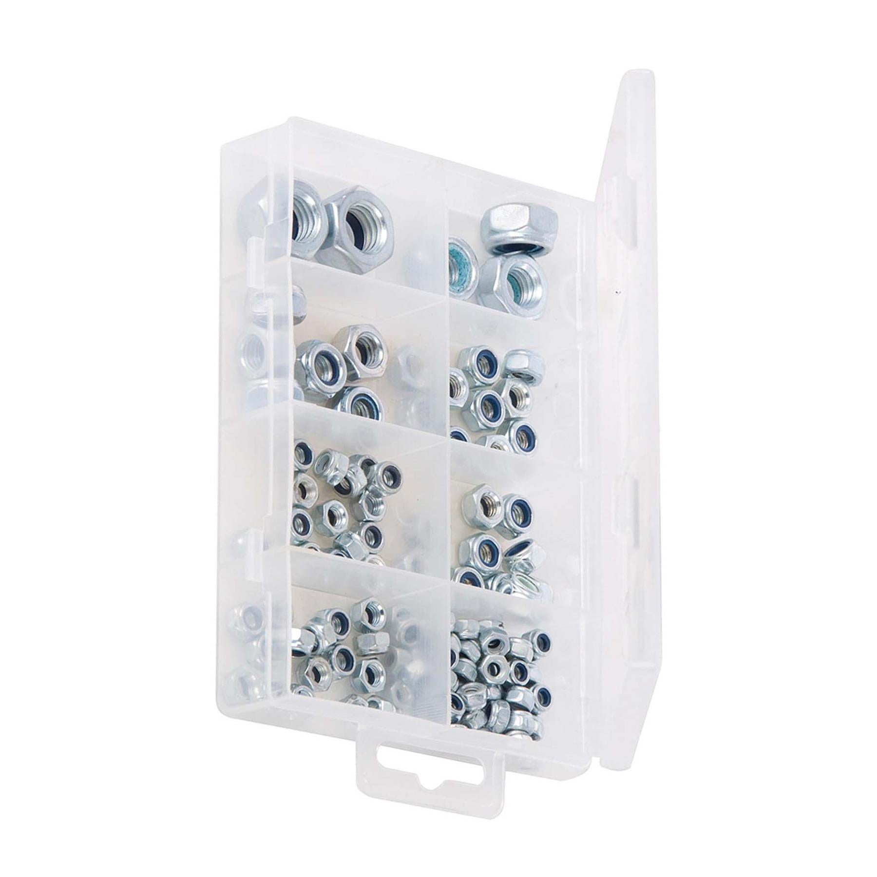 108Pce Lock Nuts Pack Secure Tight Fitting Around Threads Firm M4-M12 Size