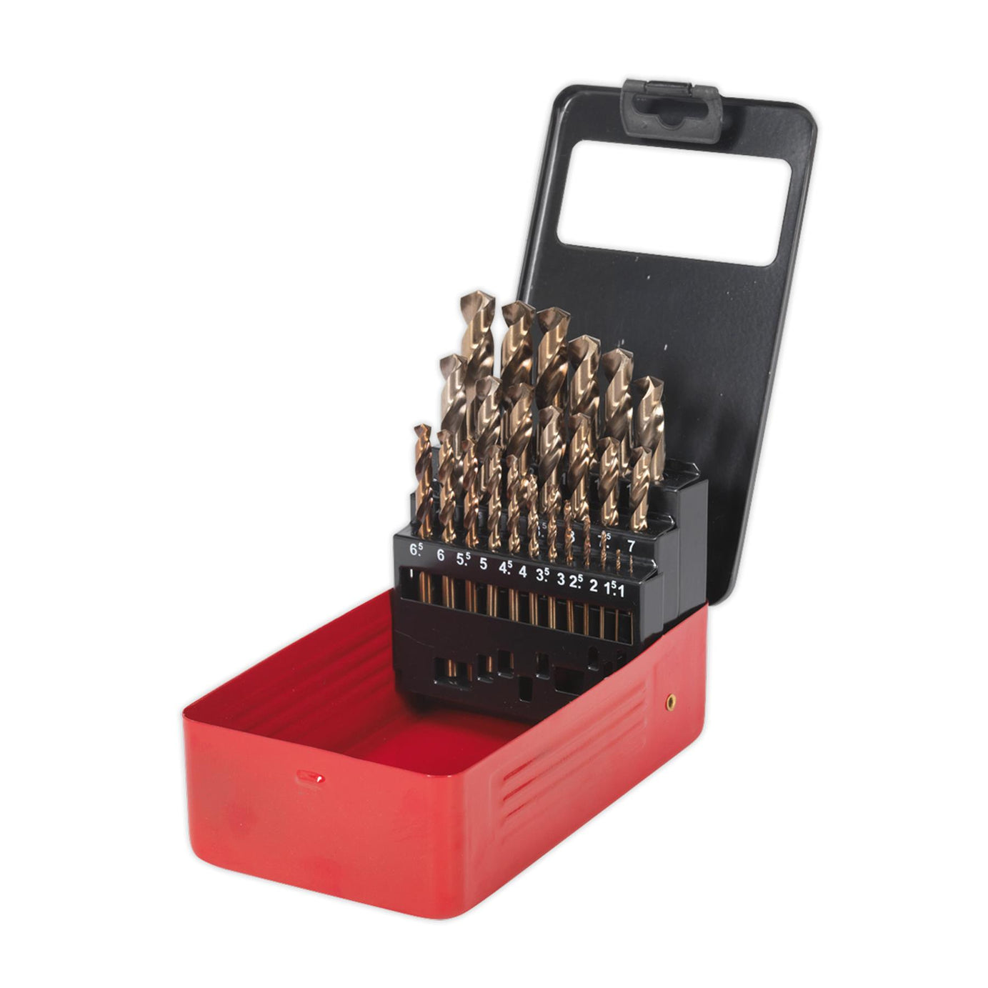 Sealey 25pc Drill Bit Set HSS Cobalt Split Point Fully Ground Tool 1-13mm Metric