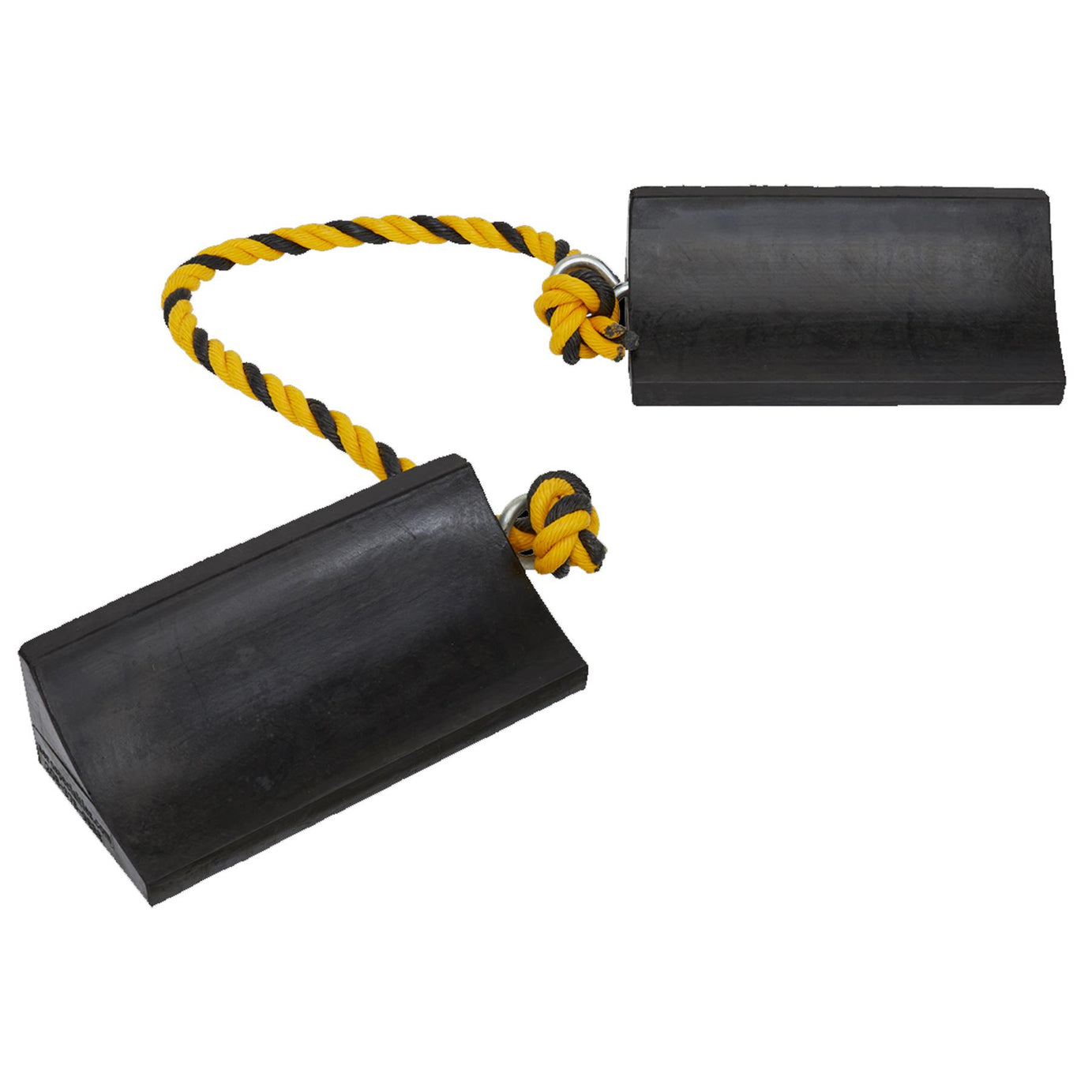 Rubber Wheel Chocks Heavy-Duty - Pair  Durable 2.1kg rubber wheel chocks Sealey