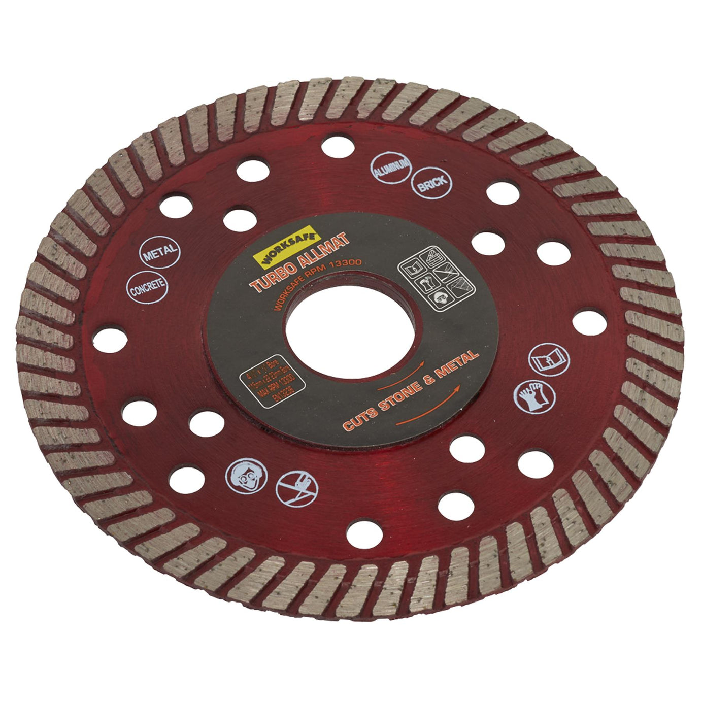 Sealey Turbo Allmat Diamond Blade 115 x 22mm Steel and cast iron.