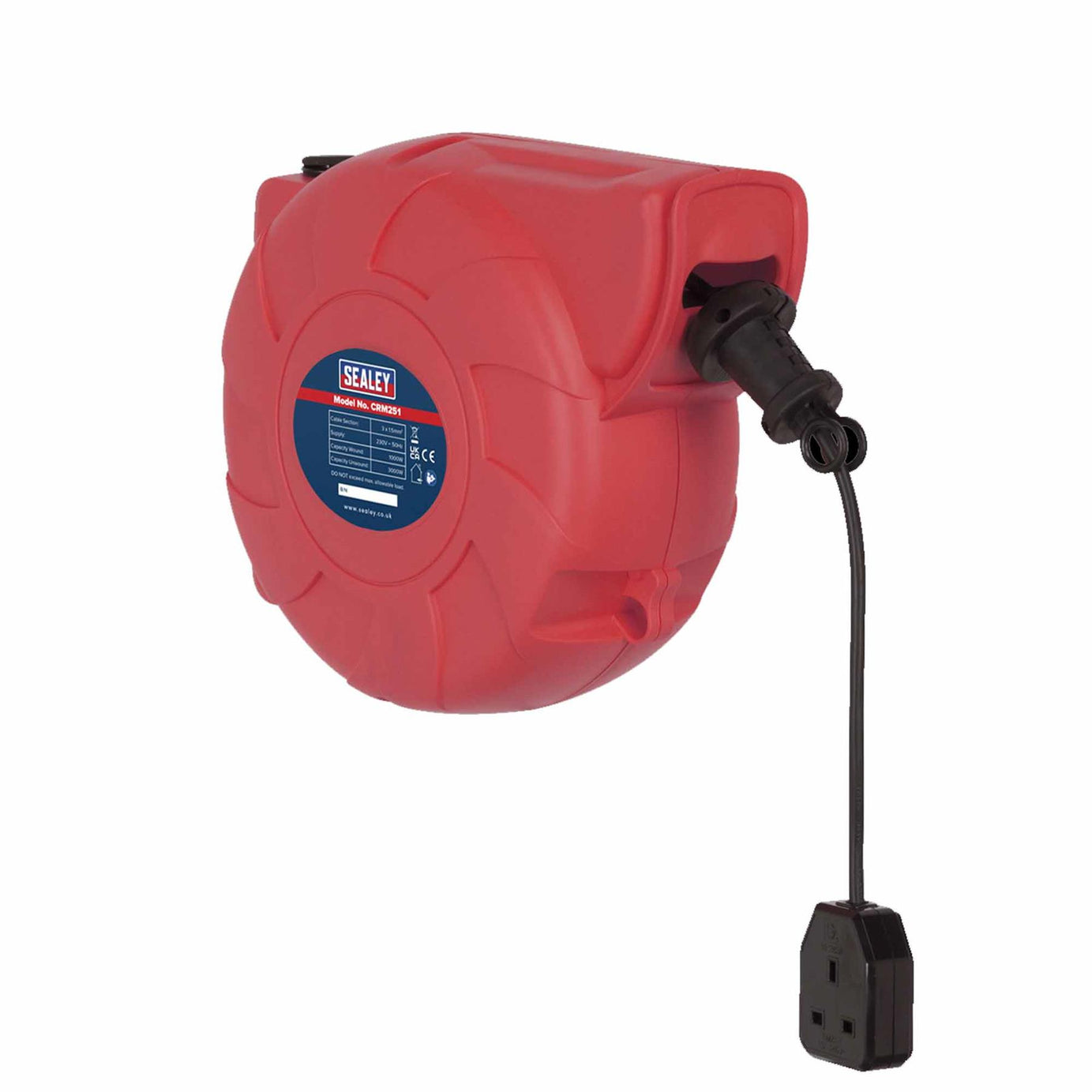 Sealey Cable Reel System Retractable 25m 1 x 230V Socket