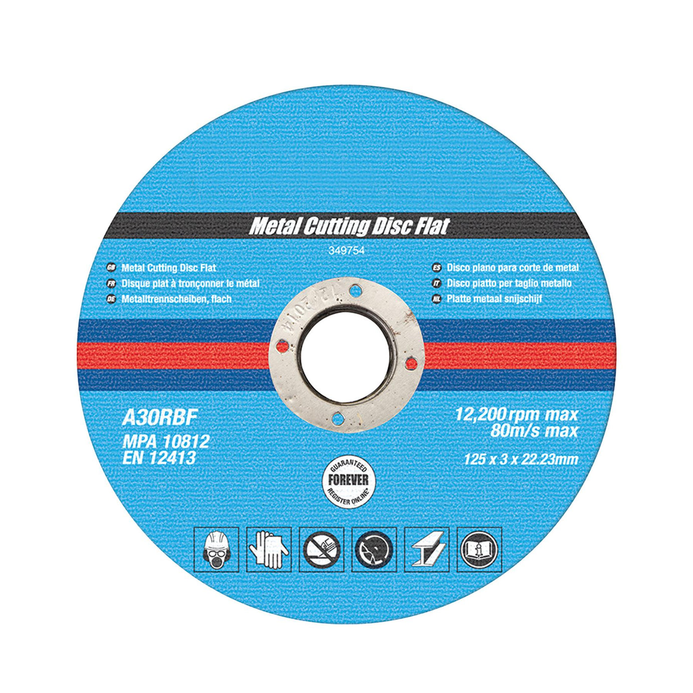 Metal Cutting Discs, Flat, Angle Grinder, 125mm X 3mm, Steel, Grinding 10Pk