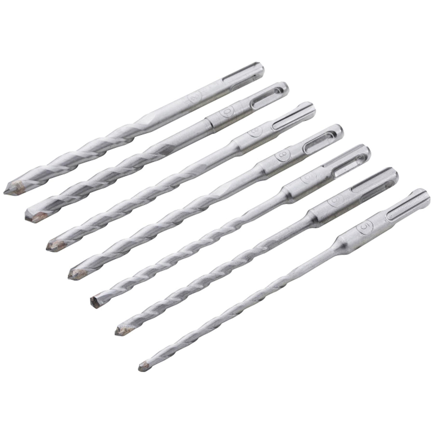 BlueSpot 7pc SDS Plus Masonry Hammer Drill Bits Set Brick Concrete 5 6 8 10 12mm