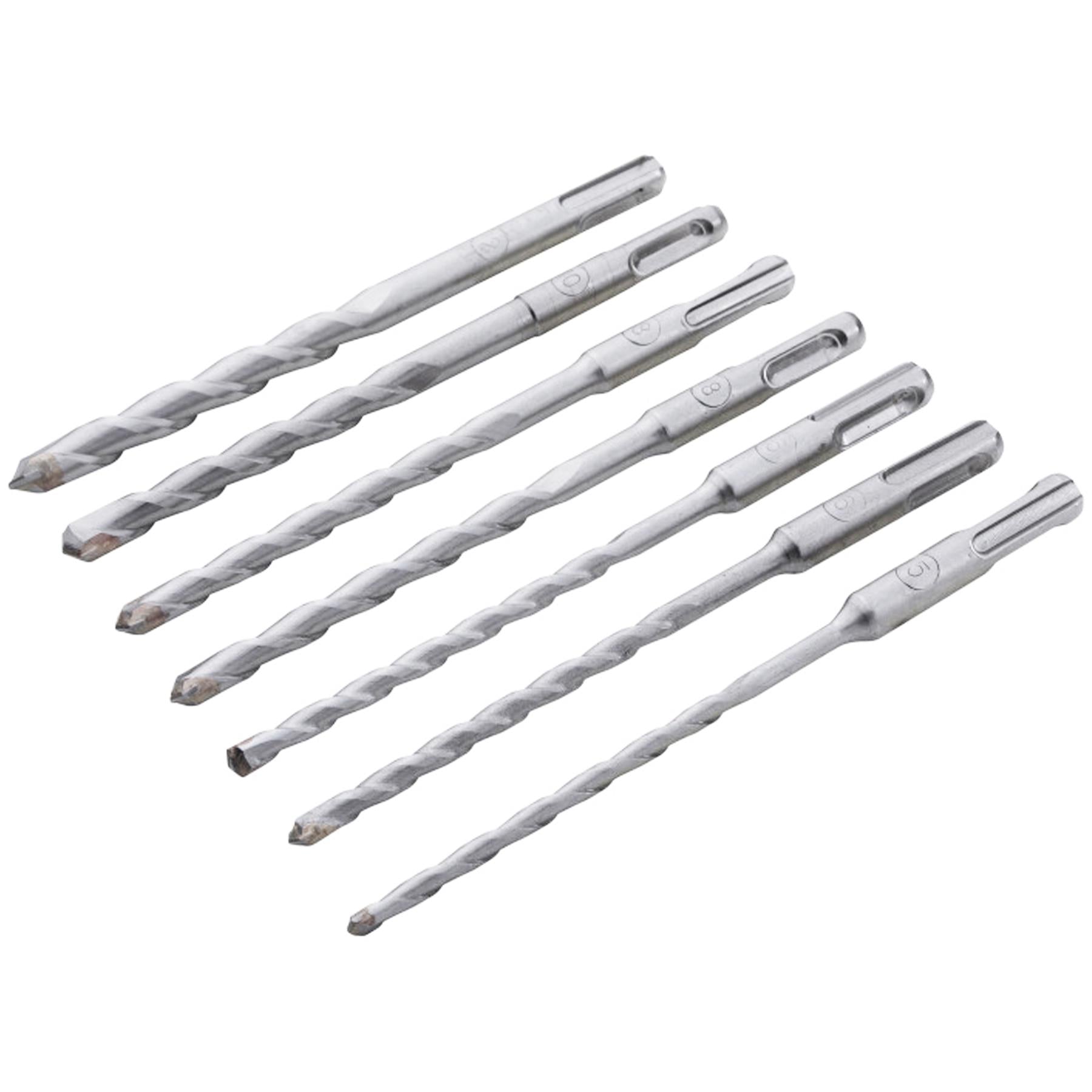 BlueSpot 7pc SDS Plus Masonry Hammer Drill Bits Set Brick Concrete 5 6 8 10 12mm
