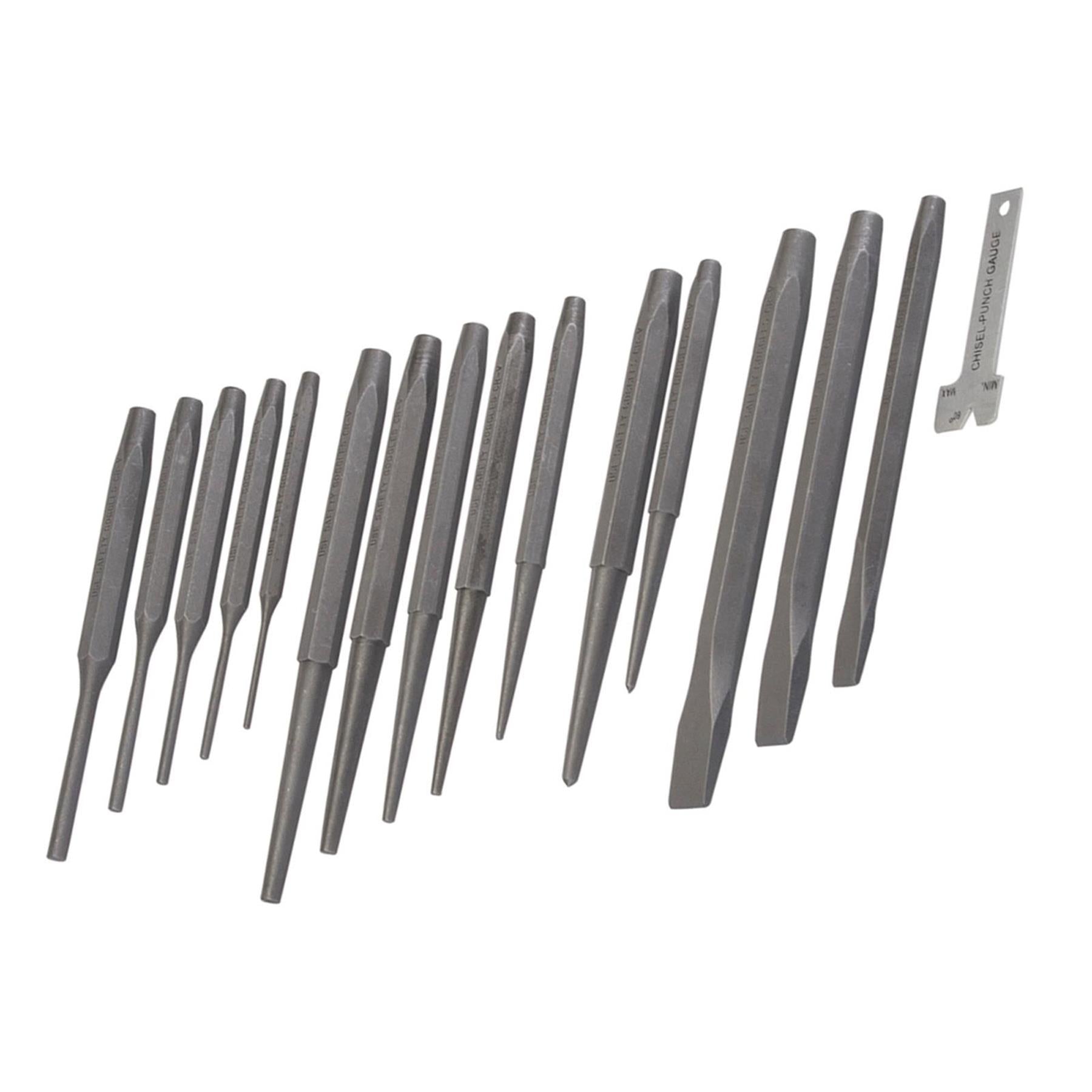16Pce Punch & Chisel Set Mechanical Engineering Woodwork Carving DIY New