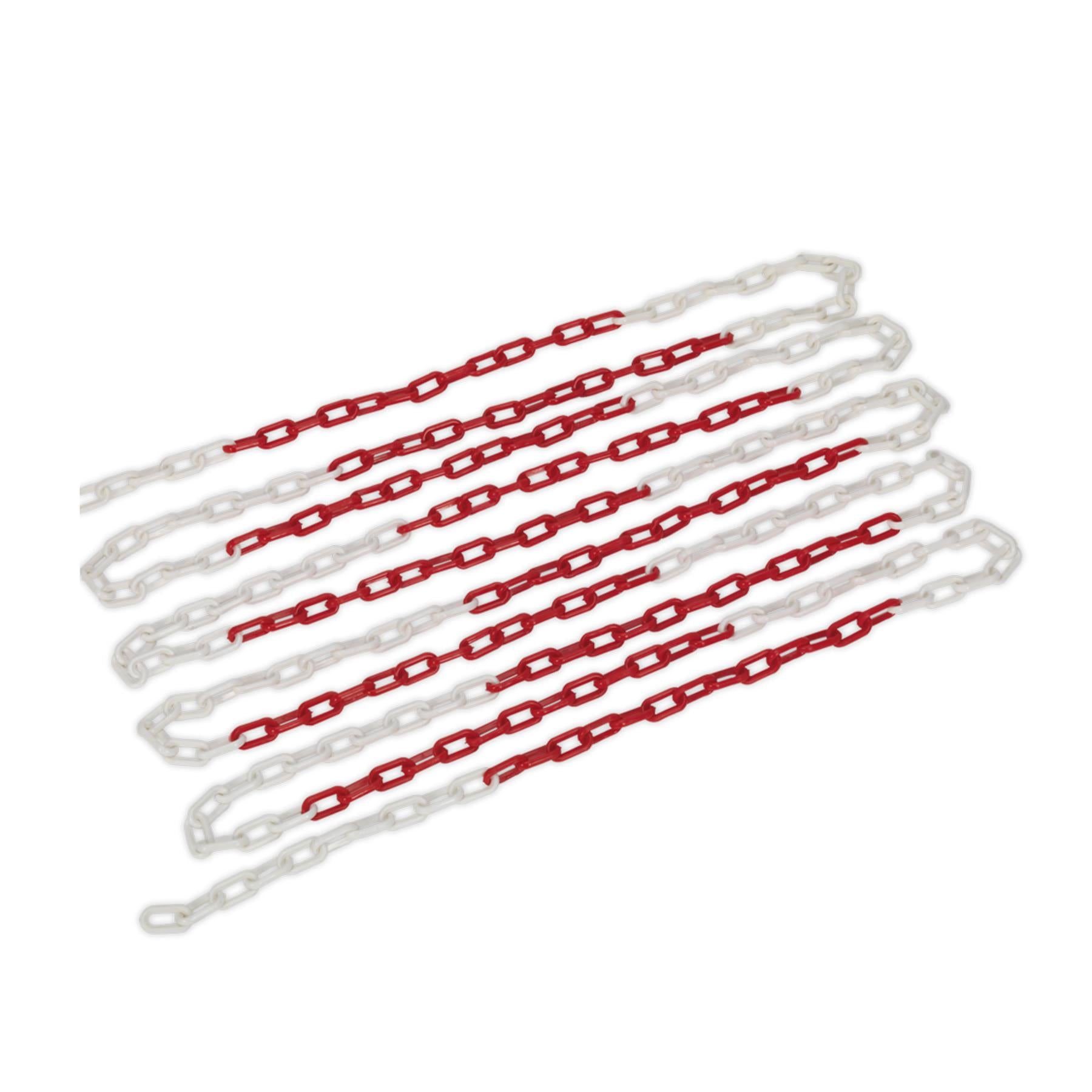Sealey Safety Chain Red/White 25m x 6mm