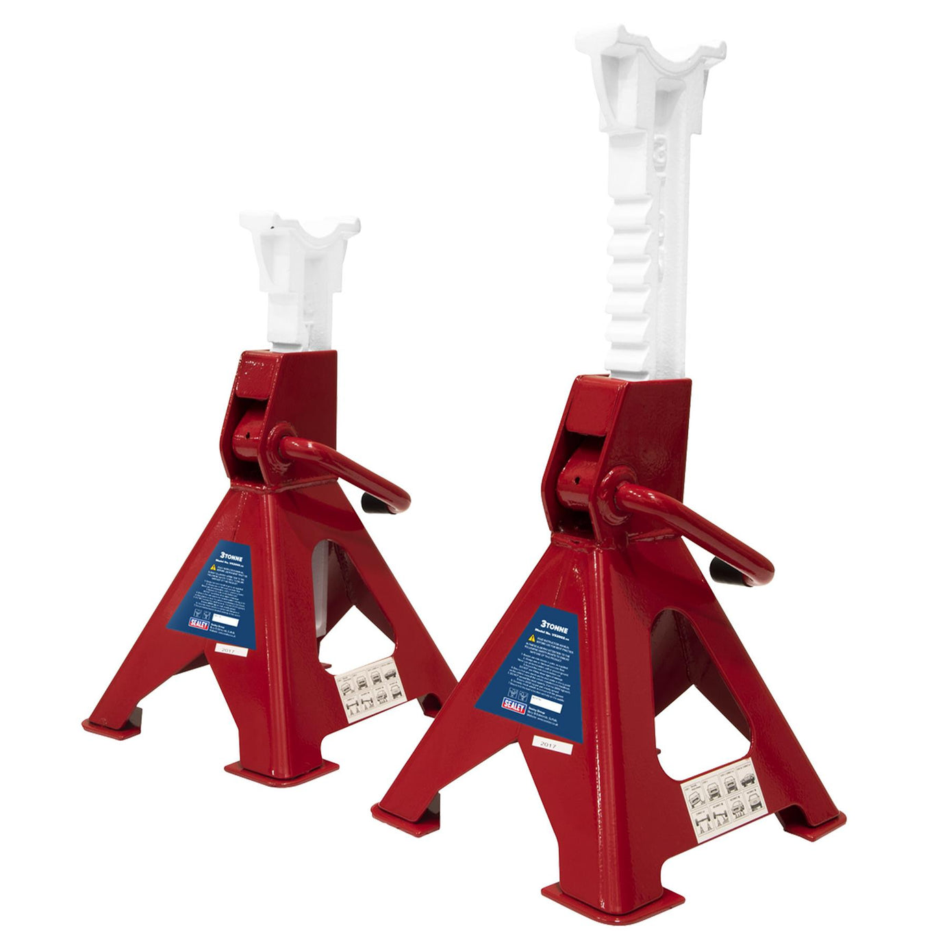 Sealey Axle Stands (Pair) 3tonne Capacity per Stand Ratchet Type