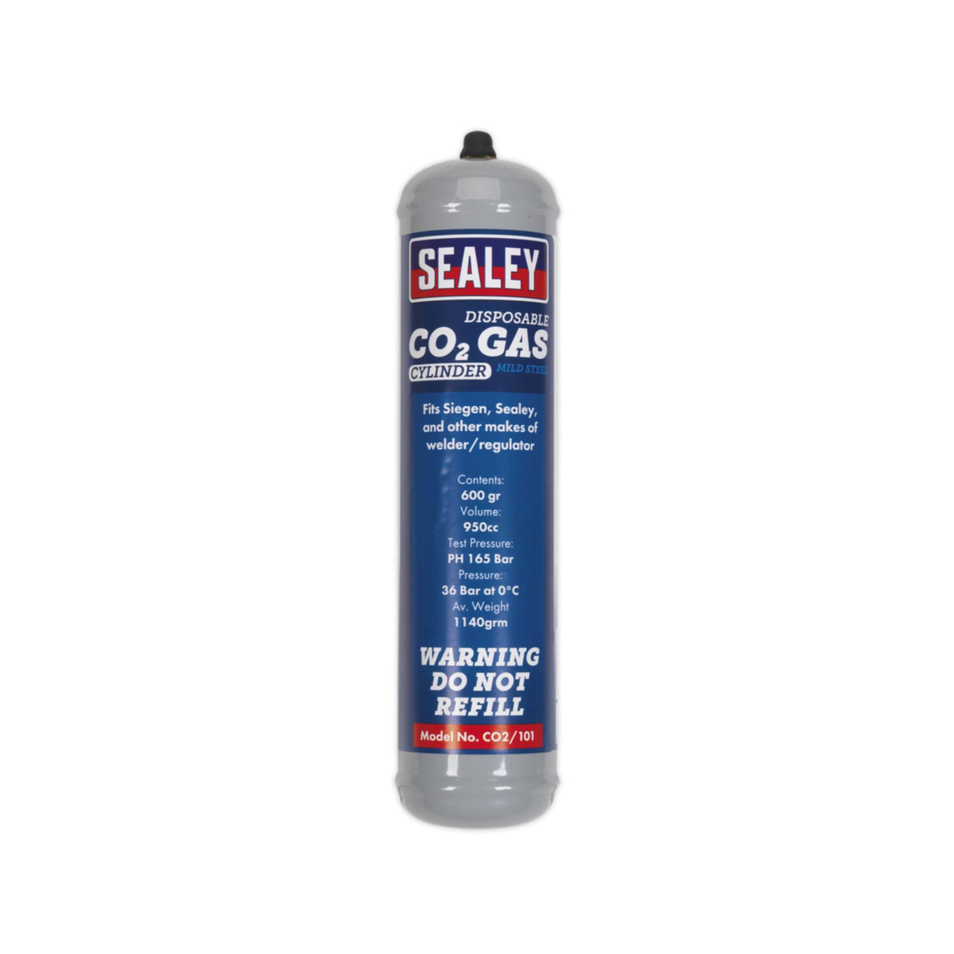 Sealey Gas Cylinder Disposable Carbon Dioxide 600g