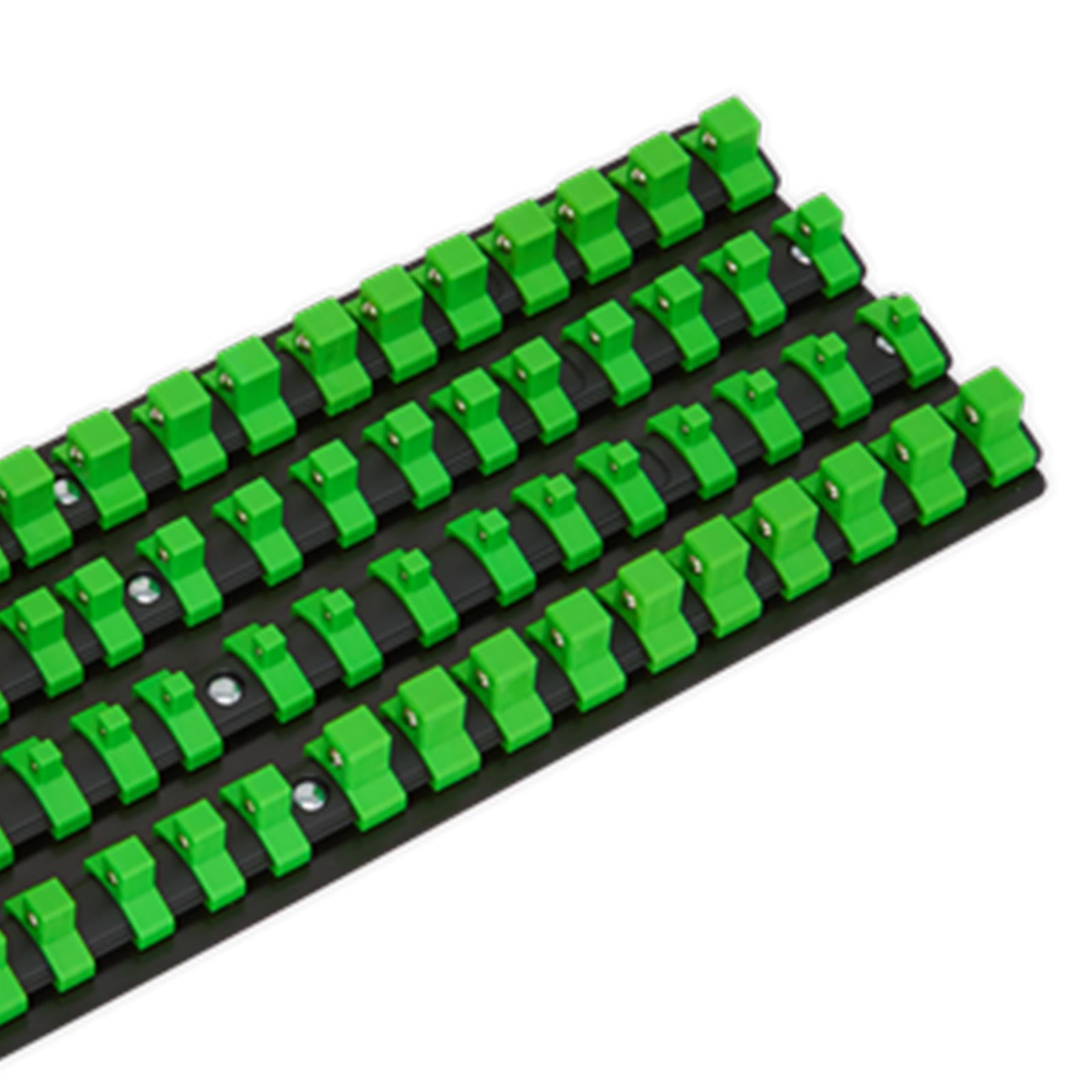 Sealey Socket Rail Tray 1/4", 3/8" & 1/2"Sq Drive - Hi-Vis Green