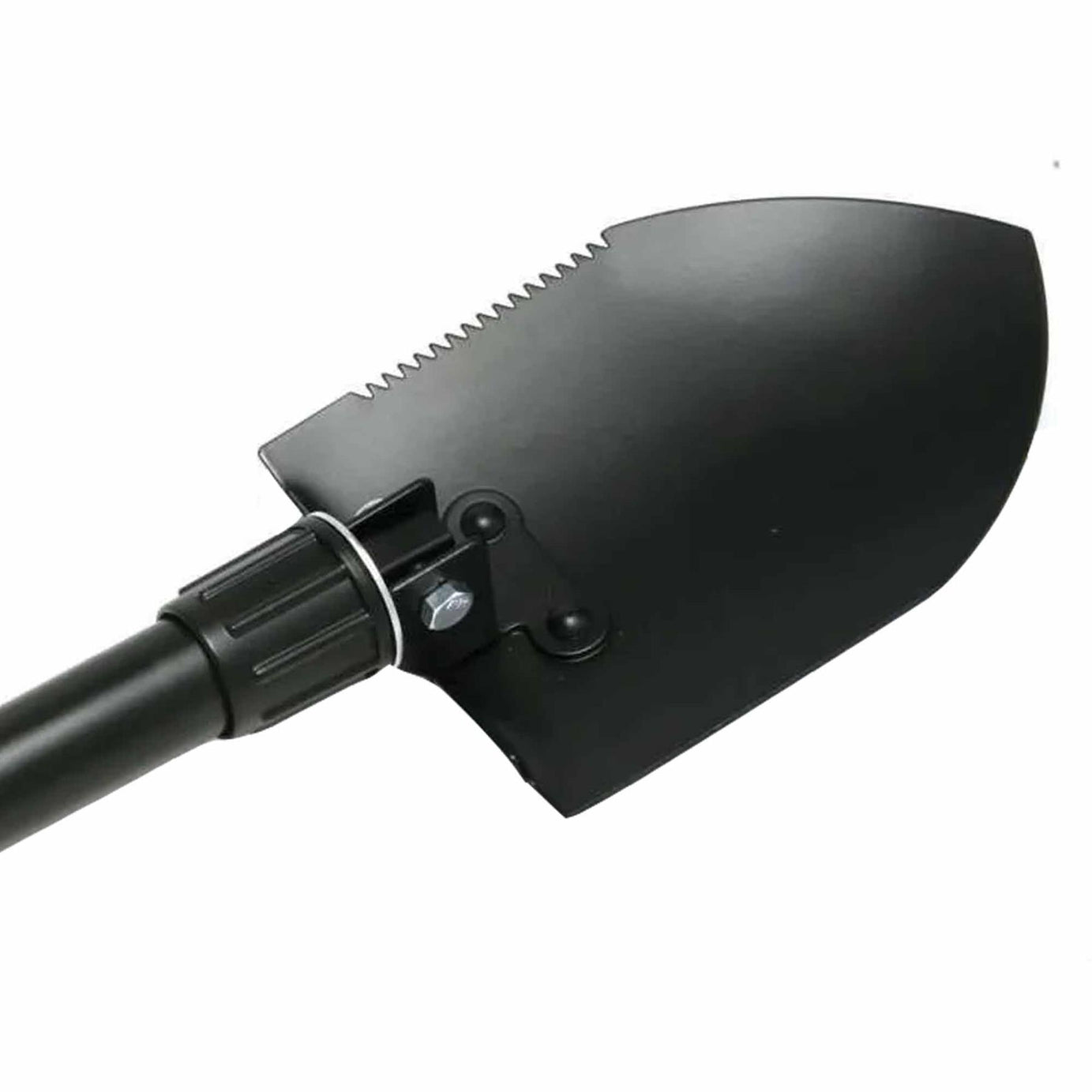 Carbon Steel Portable and Compact Folding Boot Shovel serrated blade with tubular steel handle