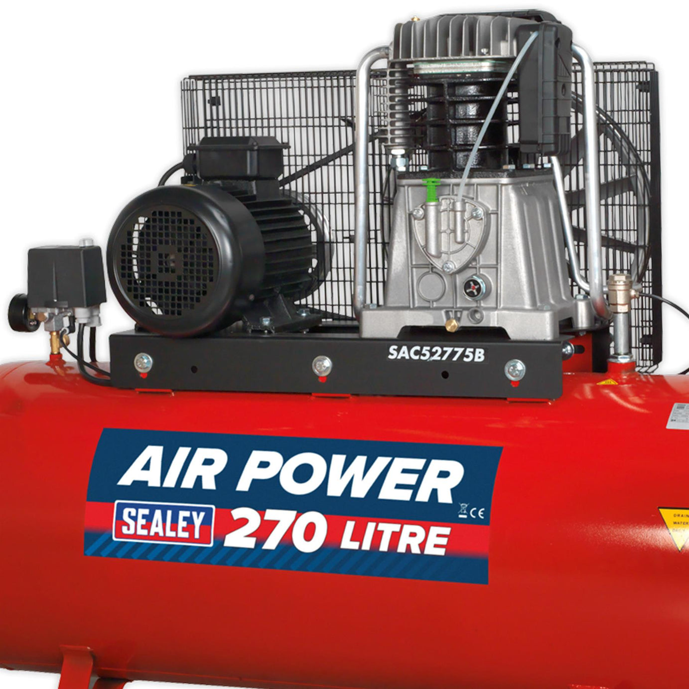 Sealey Compressor 270L Belt Drive 7.5hp 3ph 2-Stage - Skill DIY