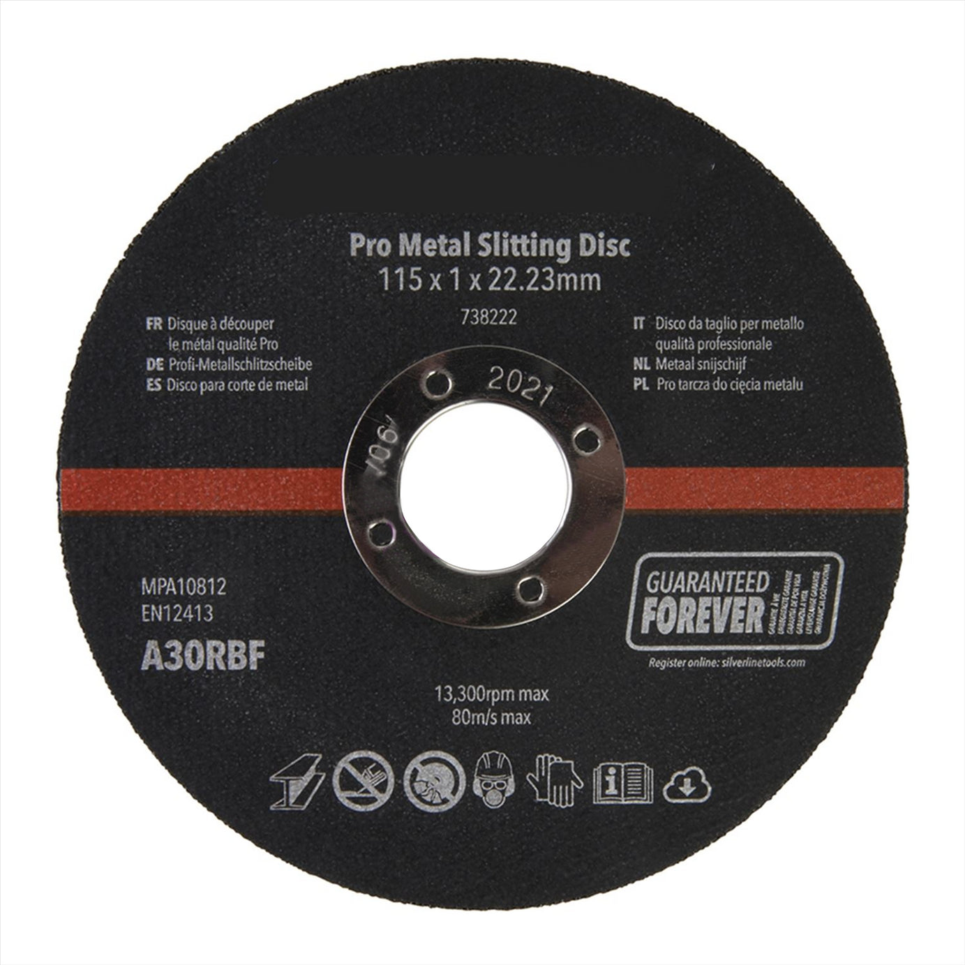 Pro Metal Slitting Disc 10Pk For Ferrous& NonFerrous Metals 115 x 1 x 22.23mm