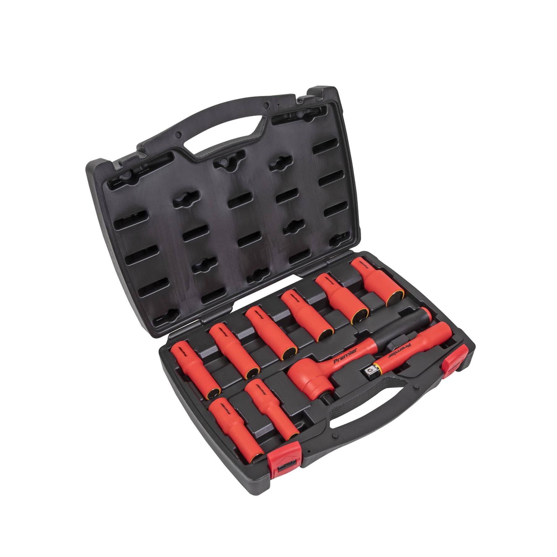 Sealey Insulated Socket Set 10pc 1/2"Sq Drive 6pt WallDrive VDE Ap