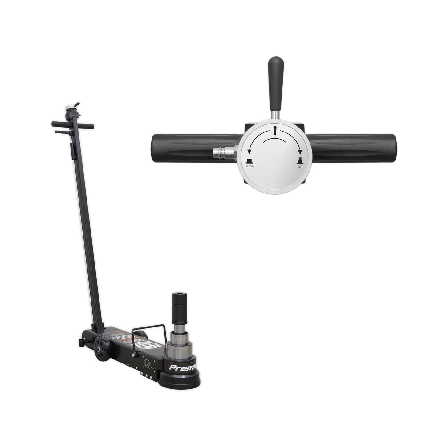 Sealey Air Operated Jack 10-40t Telescopic - Long Reach/Low Entry