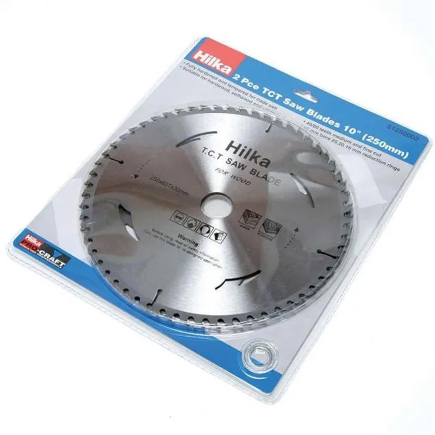2 Piece TCT Circular Saw Blades 10" 250mm x 30mm Bore Pro Craft By Hilka