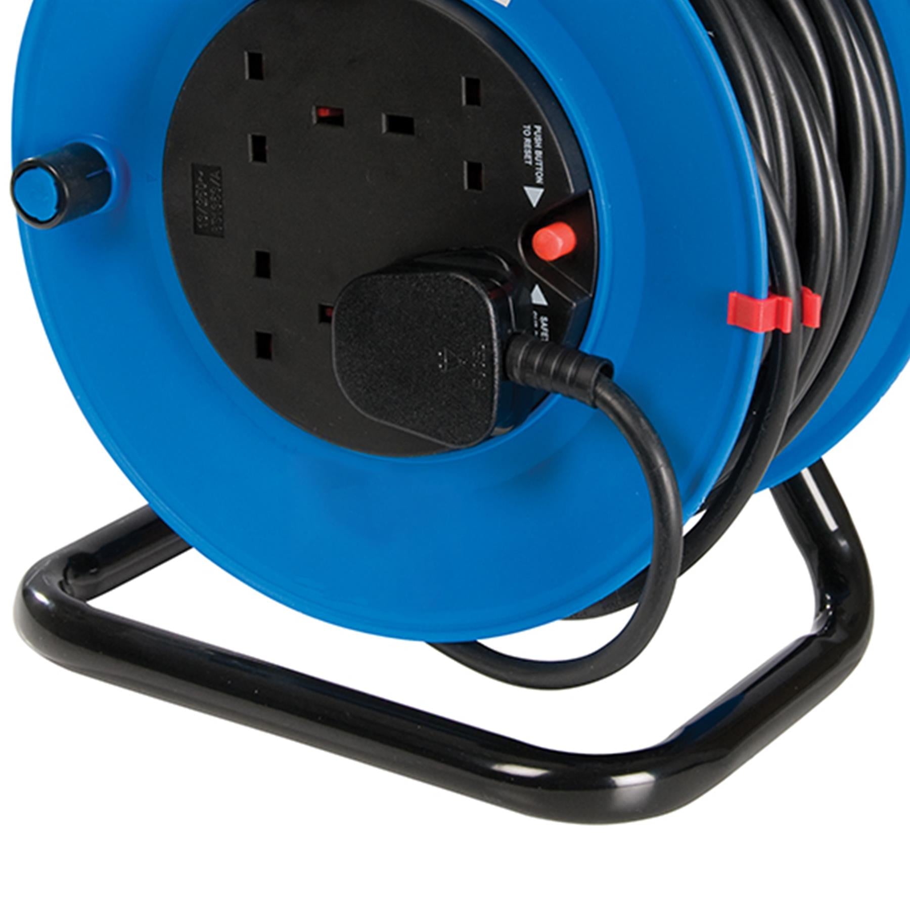 Brand New 25M Mains Power Extension Cable Reel 4 Socket 240V 13A Freestanding