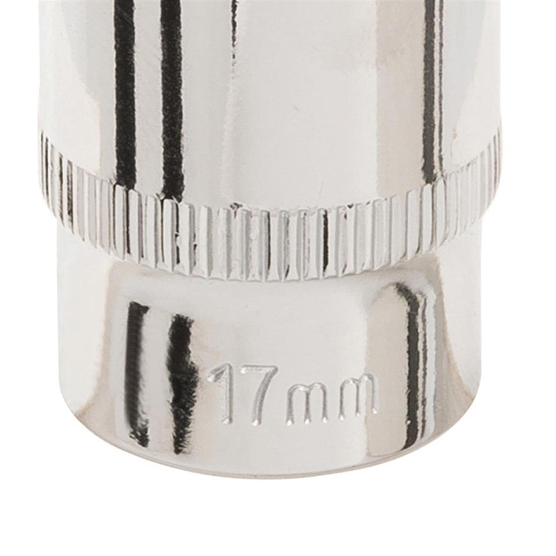 Socket 3/8" Drive Metric Hex Square 17mm Individual Hex Polished Crv Tool