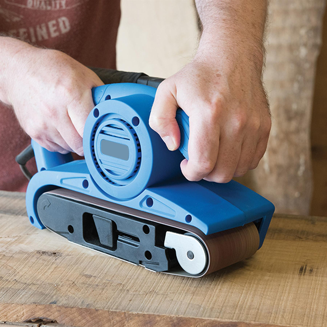 Heavy Duty 810W Electric Belt Sander Dust Bag Sanding Belts 76mm Power Tool