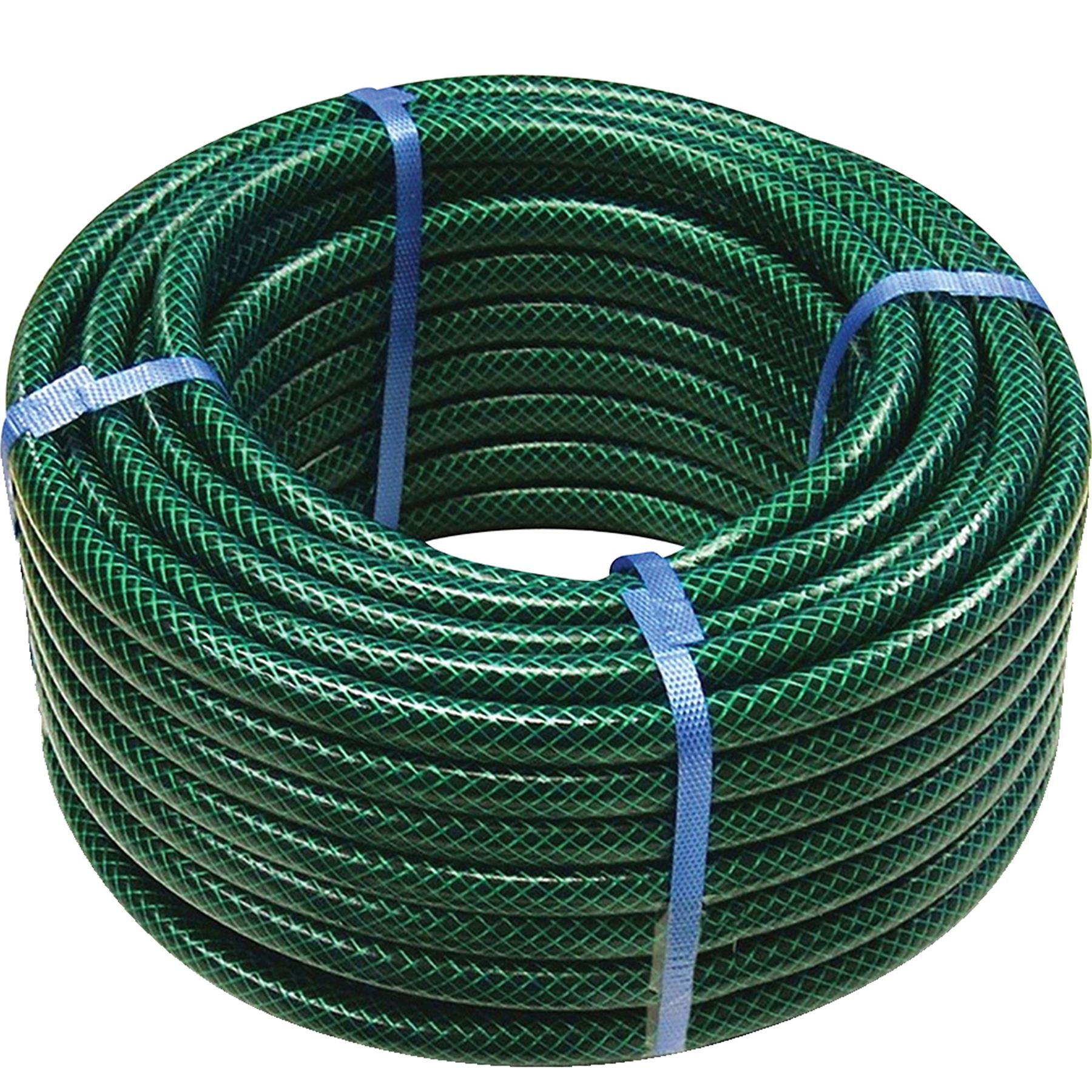 50M Garden Hose Pipe Reinforced Braided PVC Watering Hosepipe Reel Green 1/2"