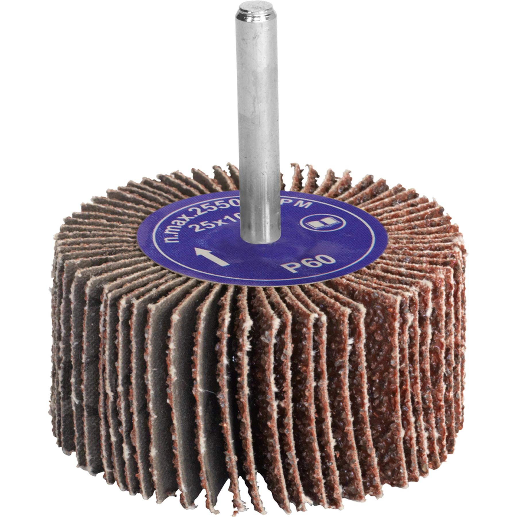 Sealey Flap Wheel Ø25 x 10mm 6mm Shaft 60Grit