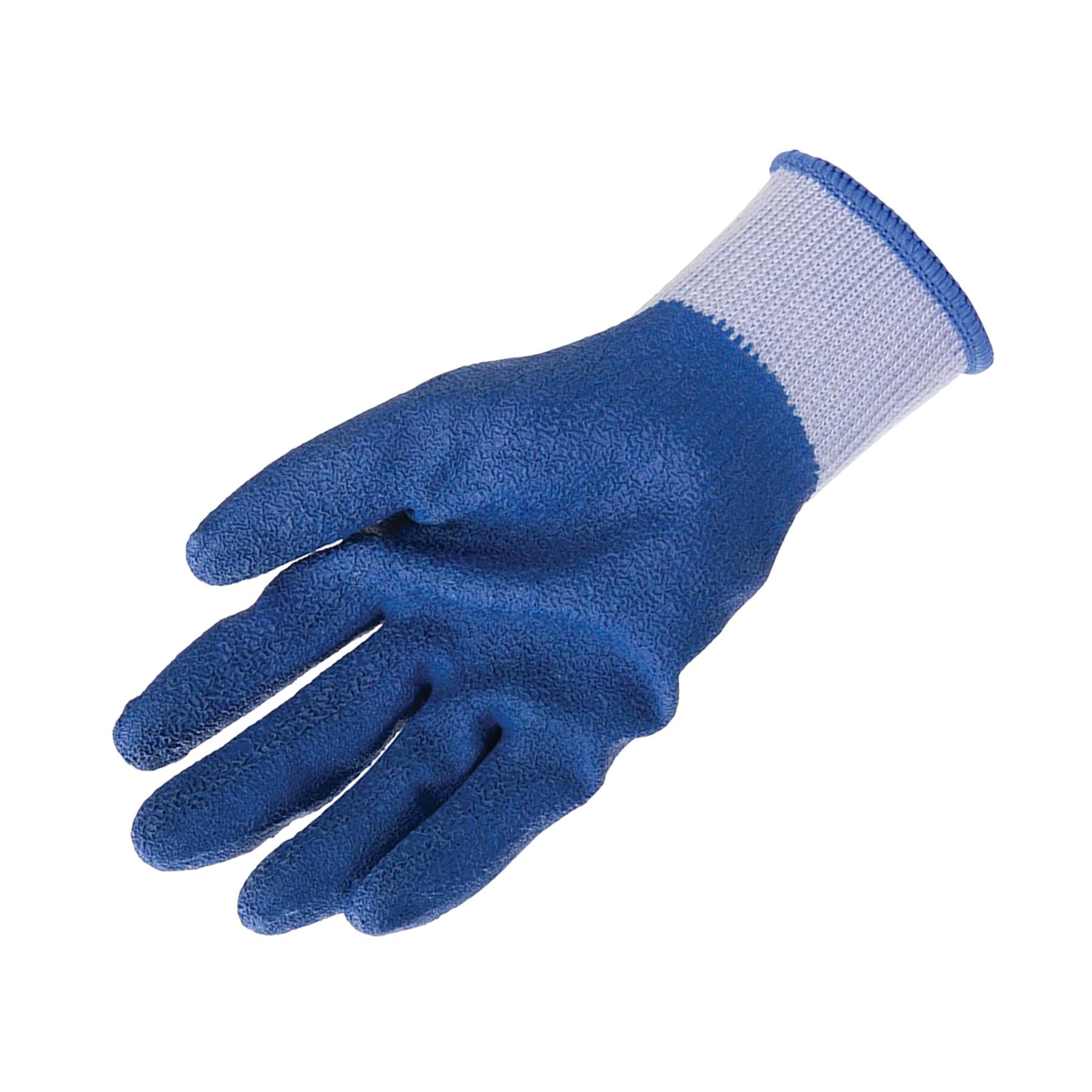 Latex Builders Gloves Anatomical Design Crinkle Finish And Knitted Wrist L 9