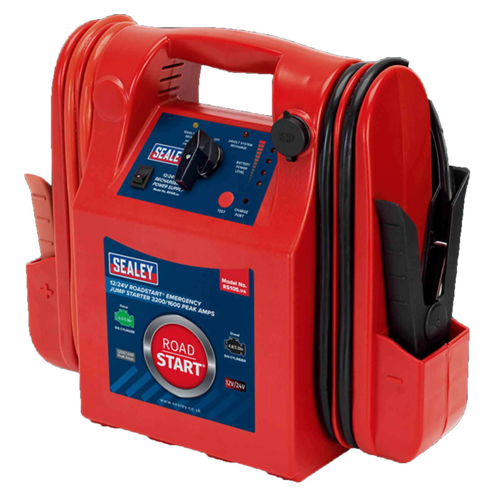 Sealey RS105 RoadStart Emergency Power Pack 12/24V 3200/1600 Peak Amps