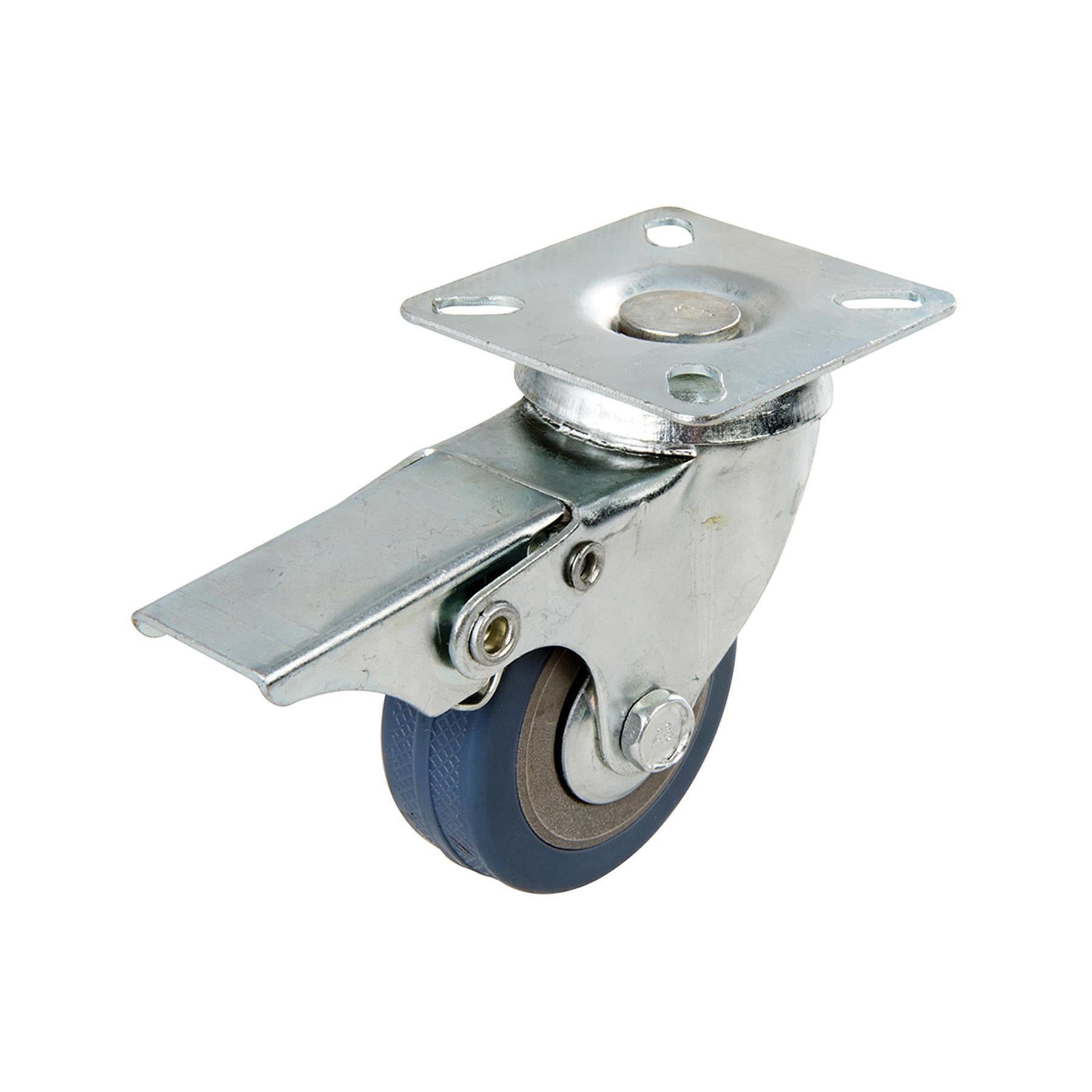 3 x Heavy Duty 50mm Rubber Swivel Castor Wheels Trolley Furniture Caster Brake