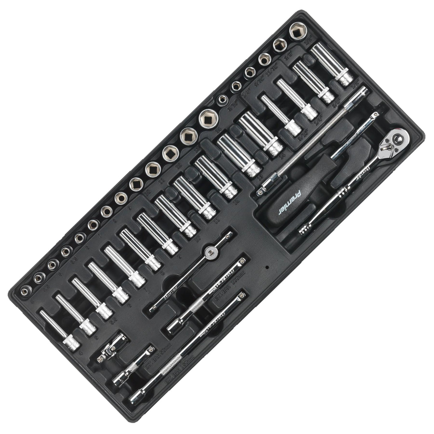 Sealey Tool Tray with Socket Set 43pc 1/4"Sq Drive