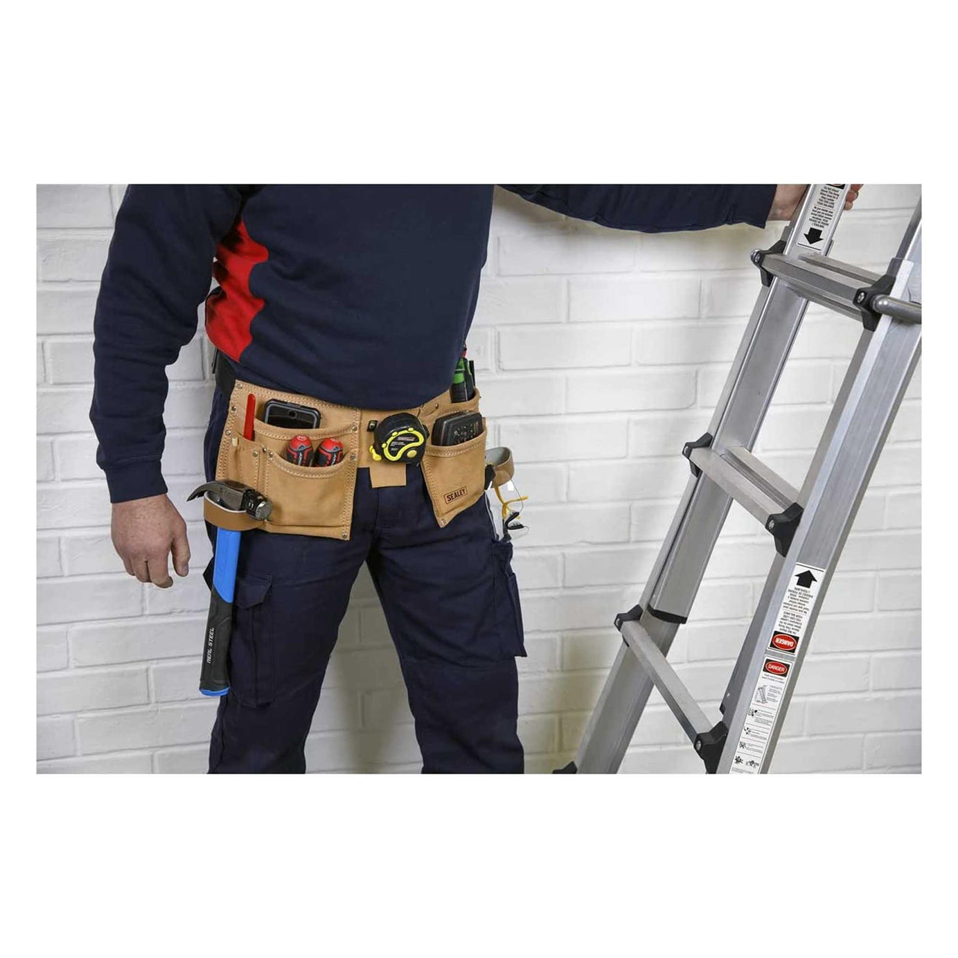Sealey Double Pouch Leather Tool Belt