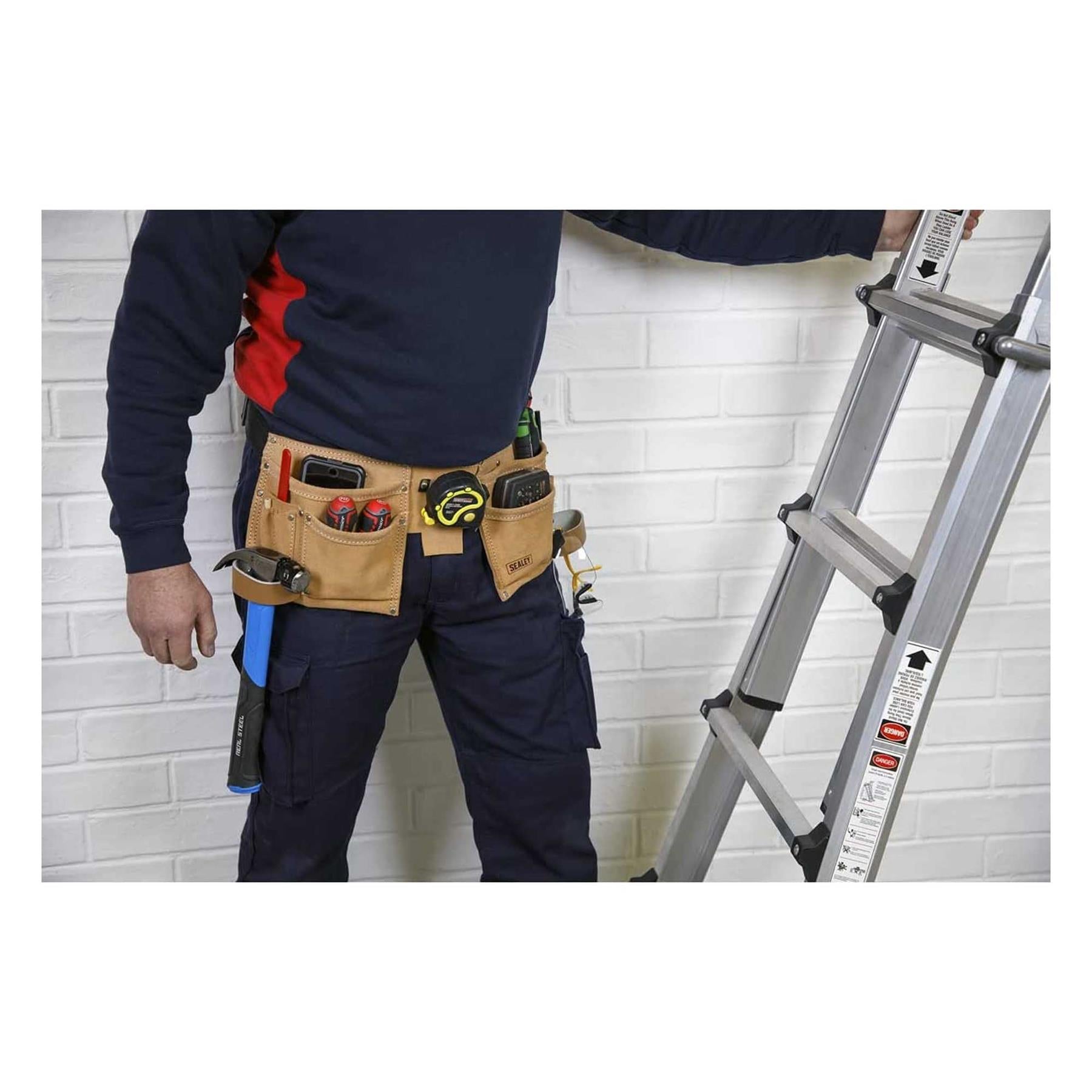 Sealey Double Pouch Leather Tool Belt