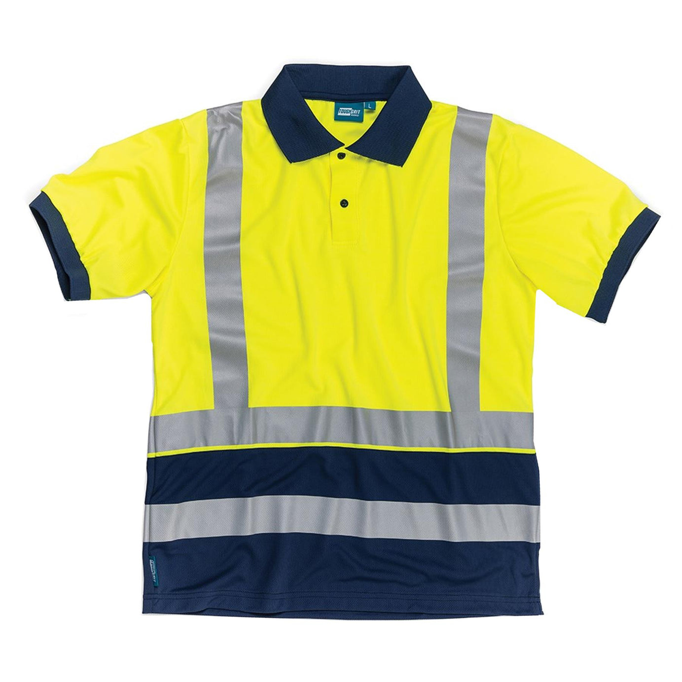 Tough Grit Hi-vis 2-tone Polo Shirt High Visibility Reflective Tape Safety L