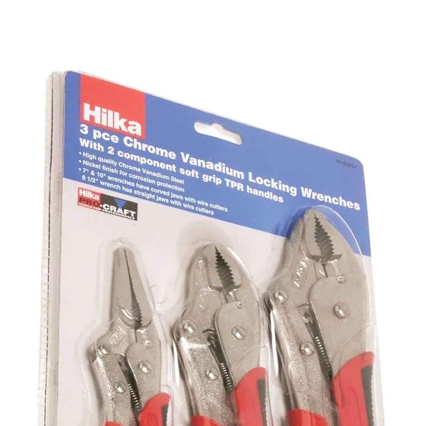 Mole Grip Vice Wrench Set - 3 Piece Heavy Duty Locking Pliers Hilka Pro-Craft