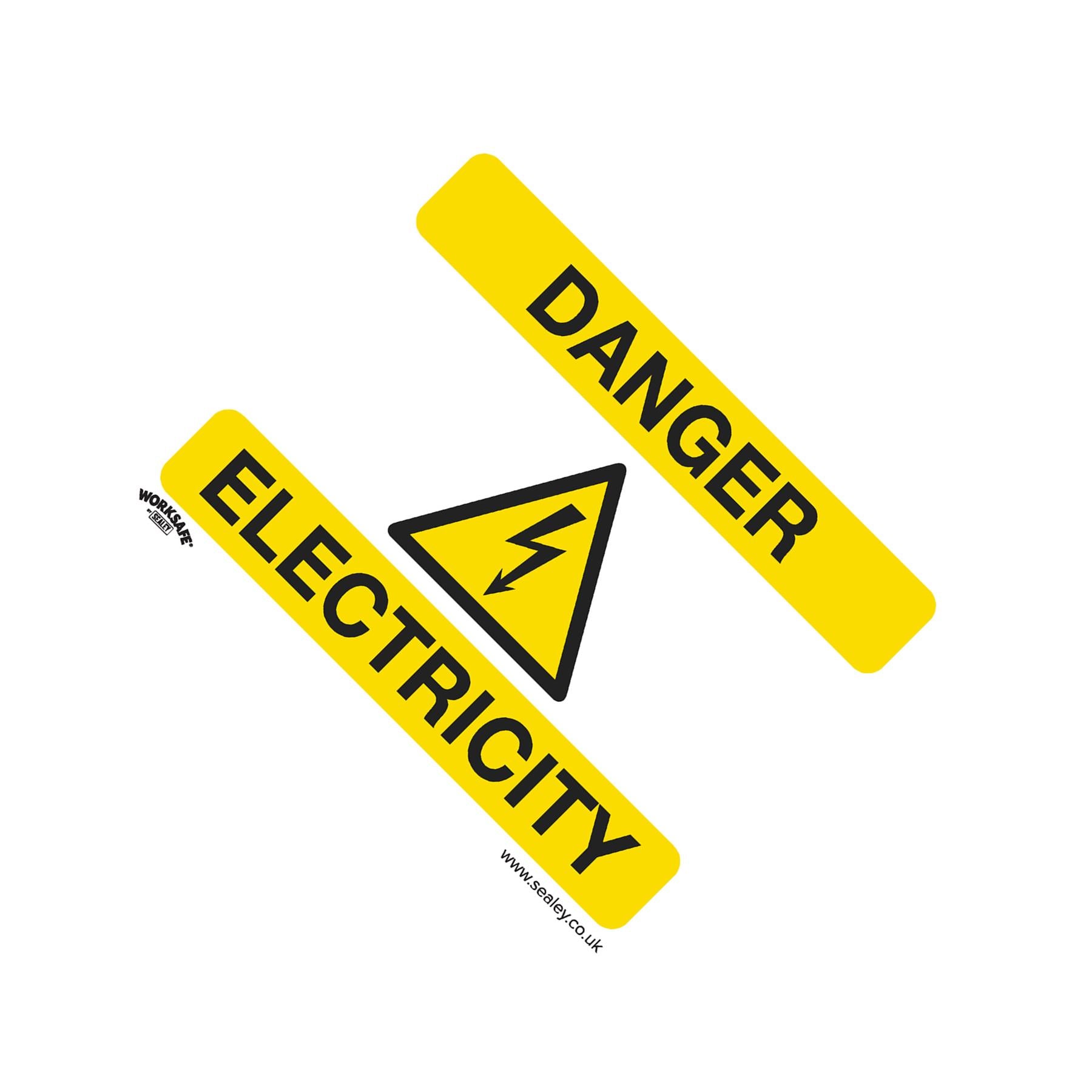 Sealey Safety Sign - Danger Electricity - Rigid Plastic - Pk of 10