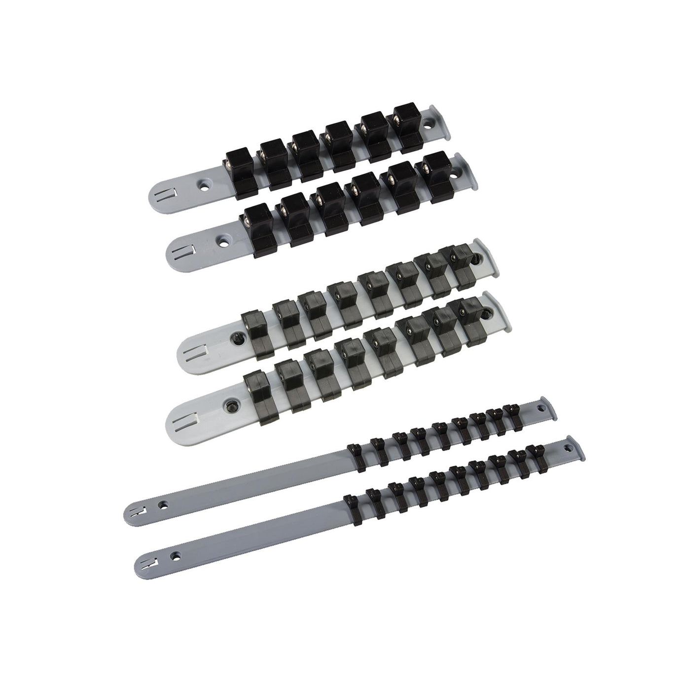 6 Pc Snap Rail On Socket Holder Storage Rail Set For 46 Sockets 1/4" 3/8" 1/2"