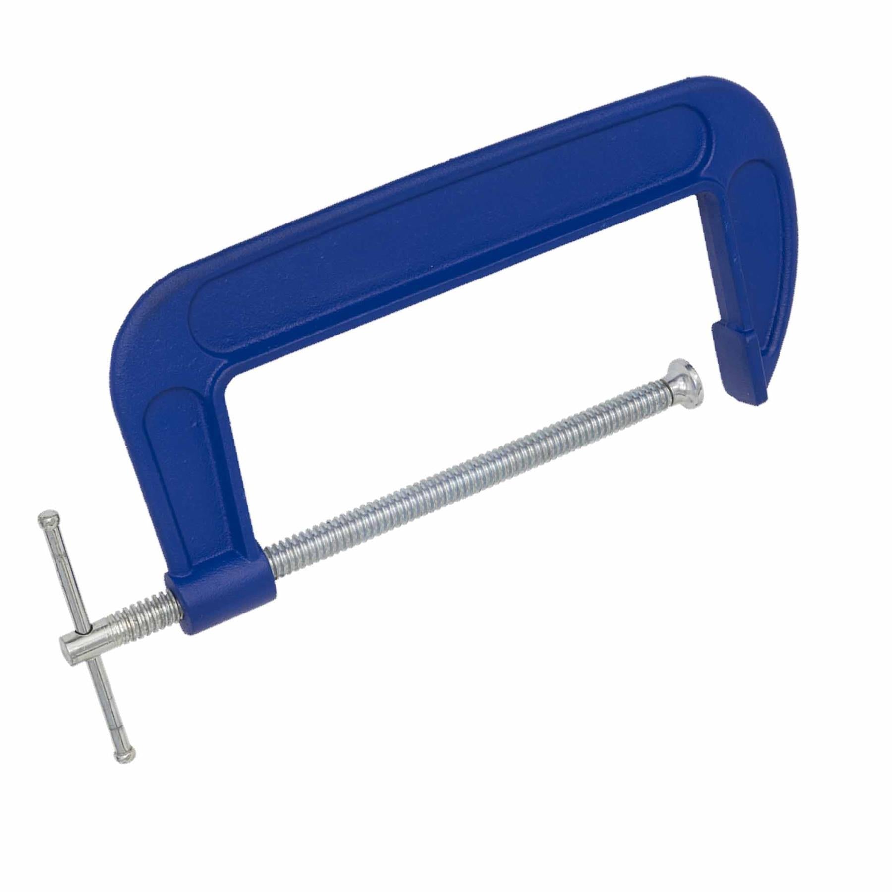 G-Clamp 200mm. Fitted with swivel tip to reduce marking. Sealey