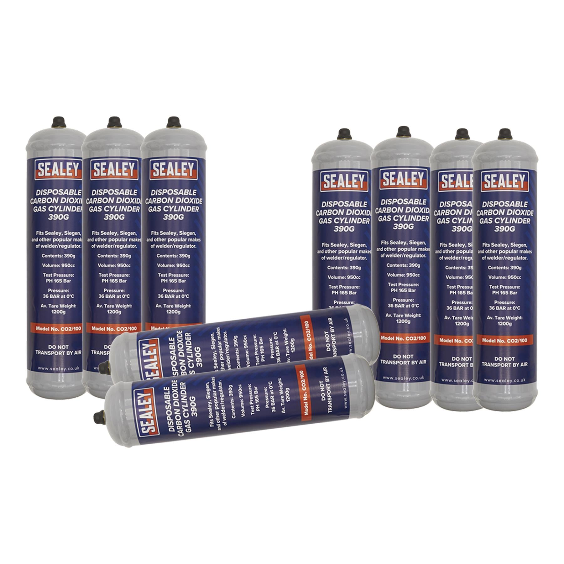 Sealey Gas Cylinder Disposable Carbon Dioxide 390g - Box of 12