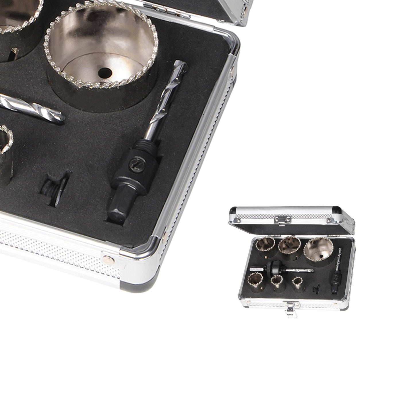 11Pce Diamond Grit Holesaw Kit 19mm - 57mm Fitted Aluminium Storage Case