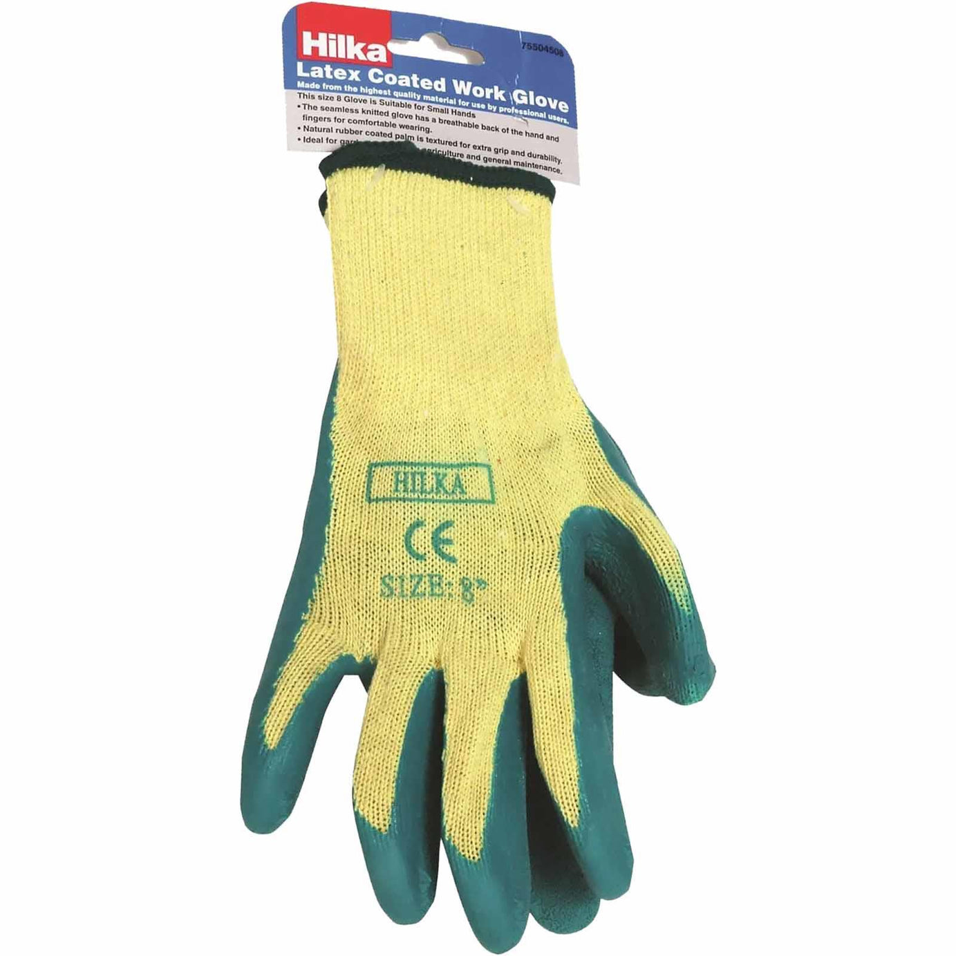 Green Latex Coated Work Gloves