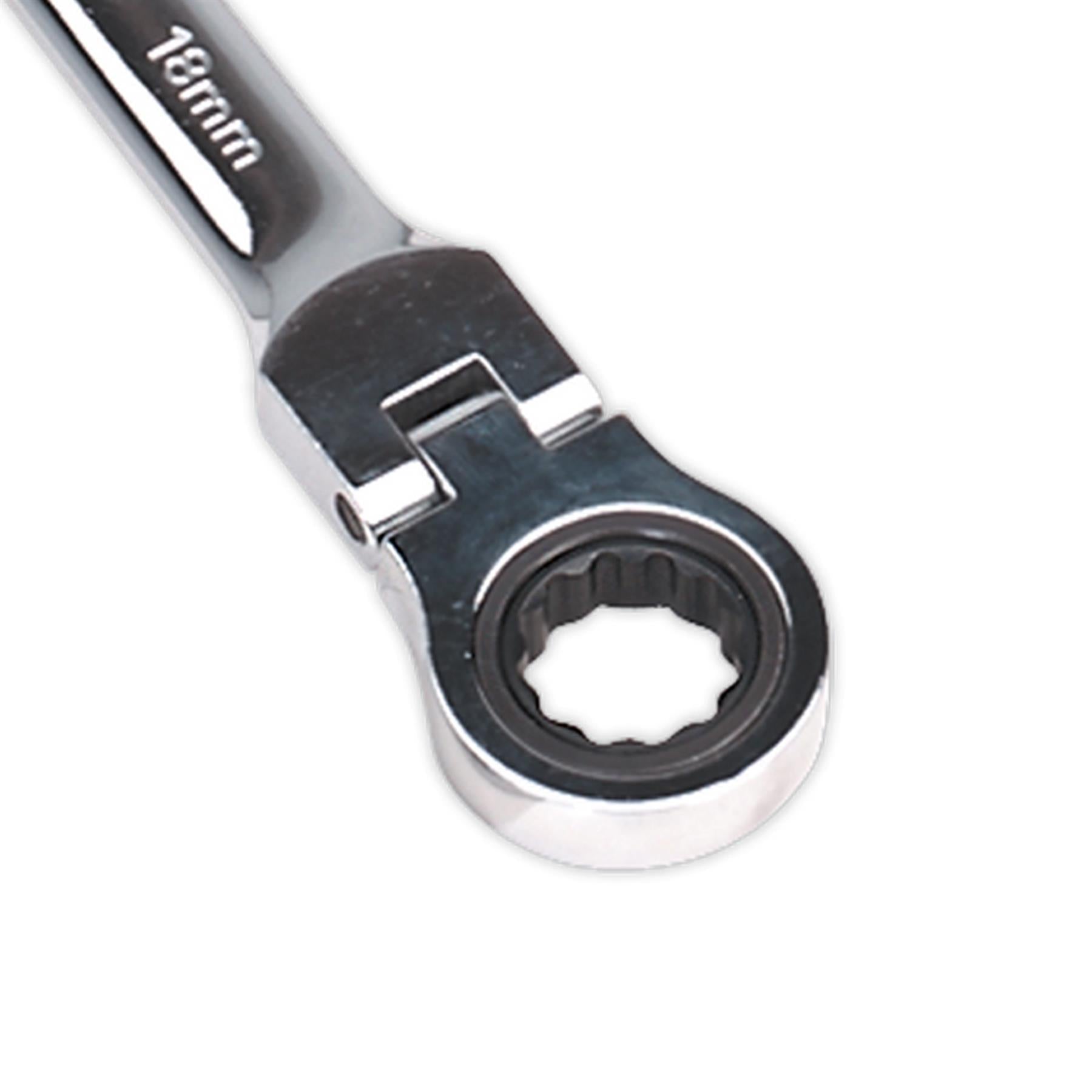 Sealey Flexi-Head Ratchet Combination Spanner 18mm